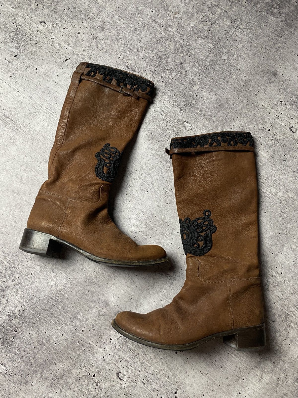Prada Vintage Prada Riding Leather Boots Size US 8.5 / IT 38.5 - 2 Thumbnail