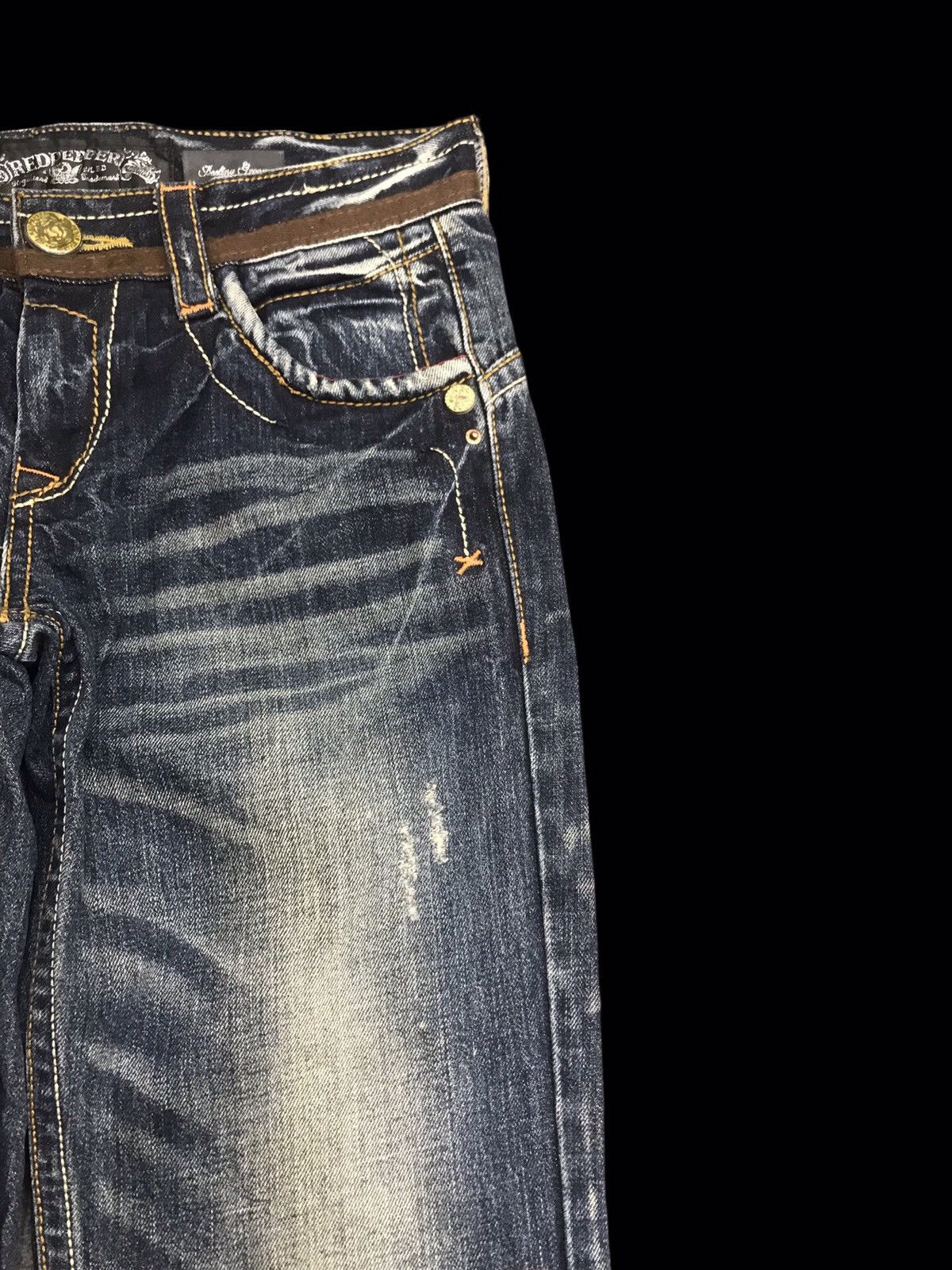 Japanese Brand 💥ARCHIVAL💥VERY RARE THE REDPEPPER SICK DESIGN DENIM F204 Size US 31 - 3 Thumbnail