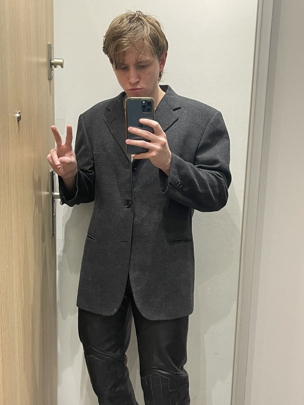 Cerruti 1881 Archive Cerruti 1881 Dark Grey Wool Blazer Size US L / EU 52-54 / 3 - 4 Thumbnail