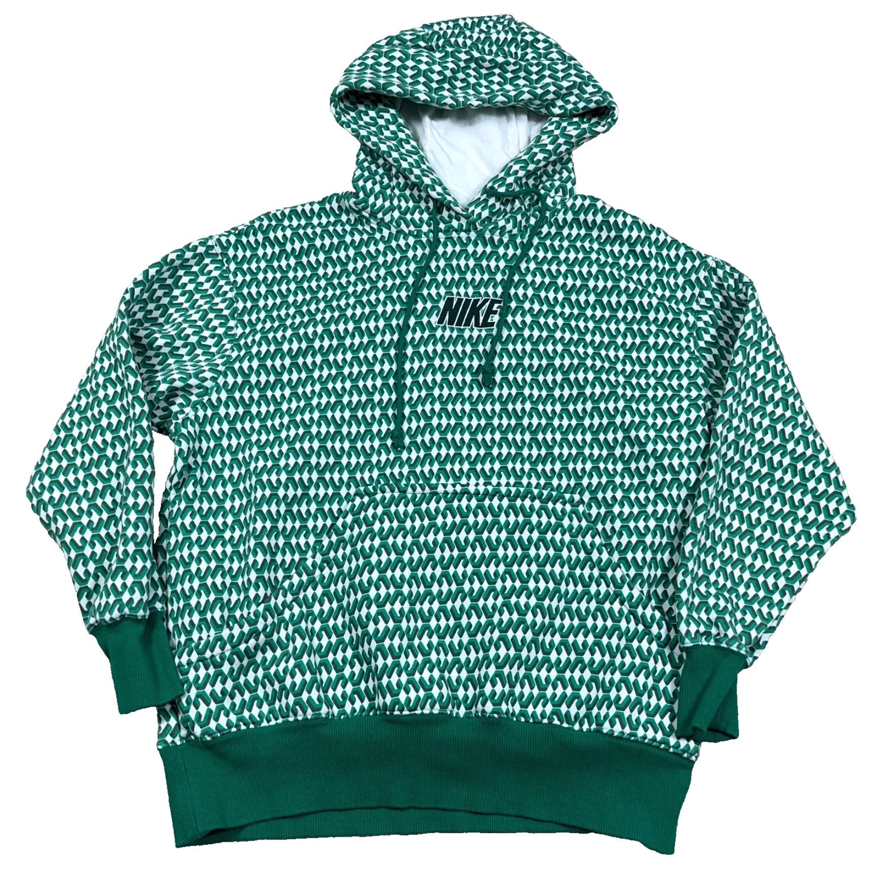 Nike Nike Hoodie Men's Small Green Geometric Sweatshirt Pullover Retro Colorful 80s 90s Sports Hooded Size US S / EU 44-46 / 1 - 2 Thumbnail