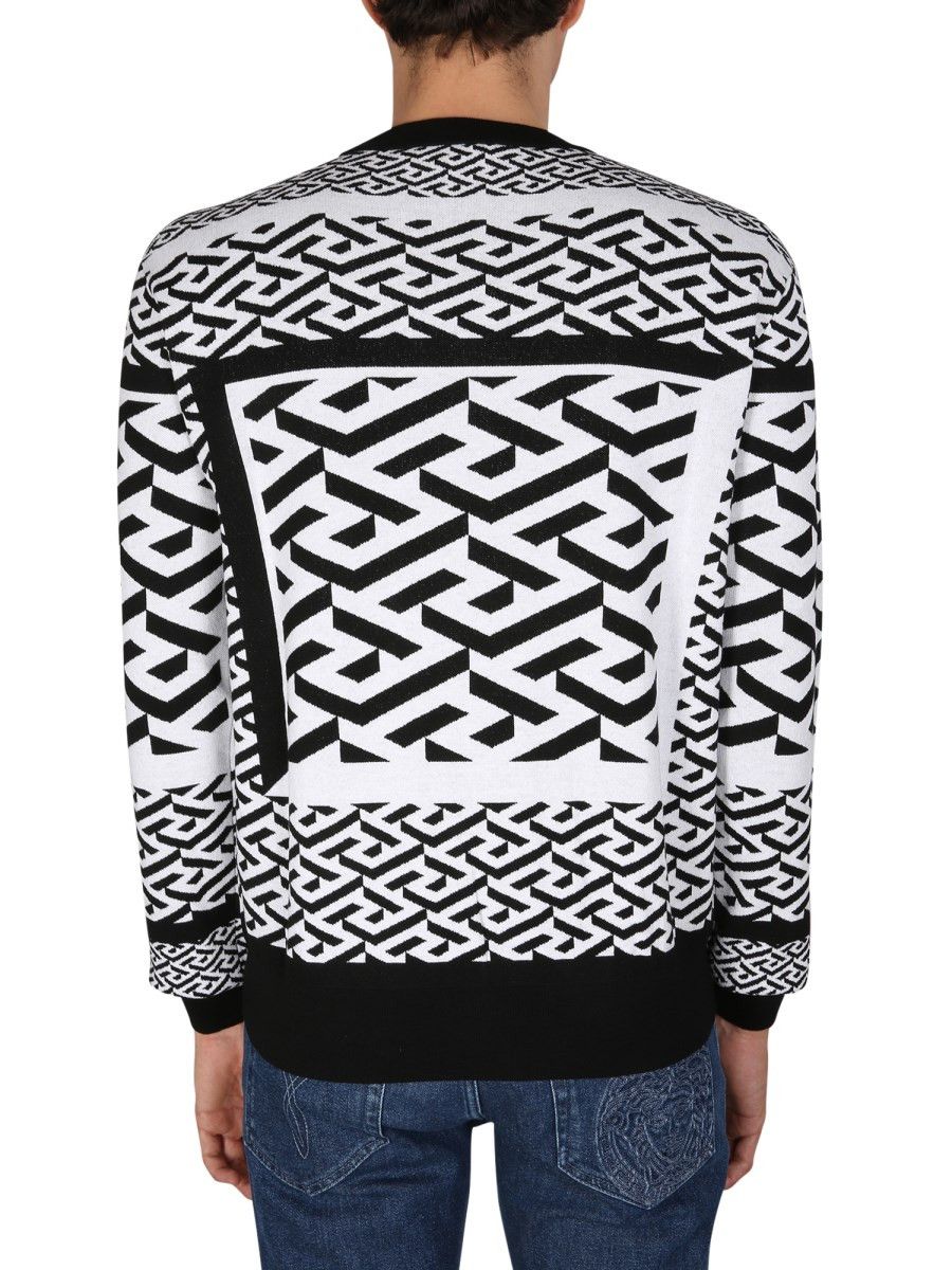Versace o1y0525 Crewneck Sweater in White/Black Size US L / EU 52-54 / 3 - 3 Thumbnail