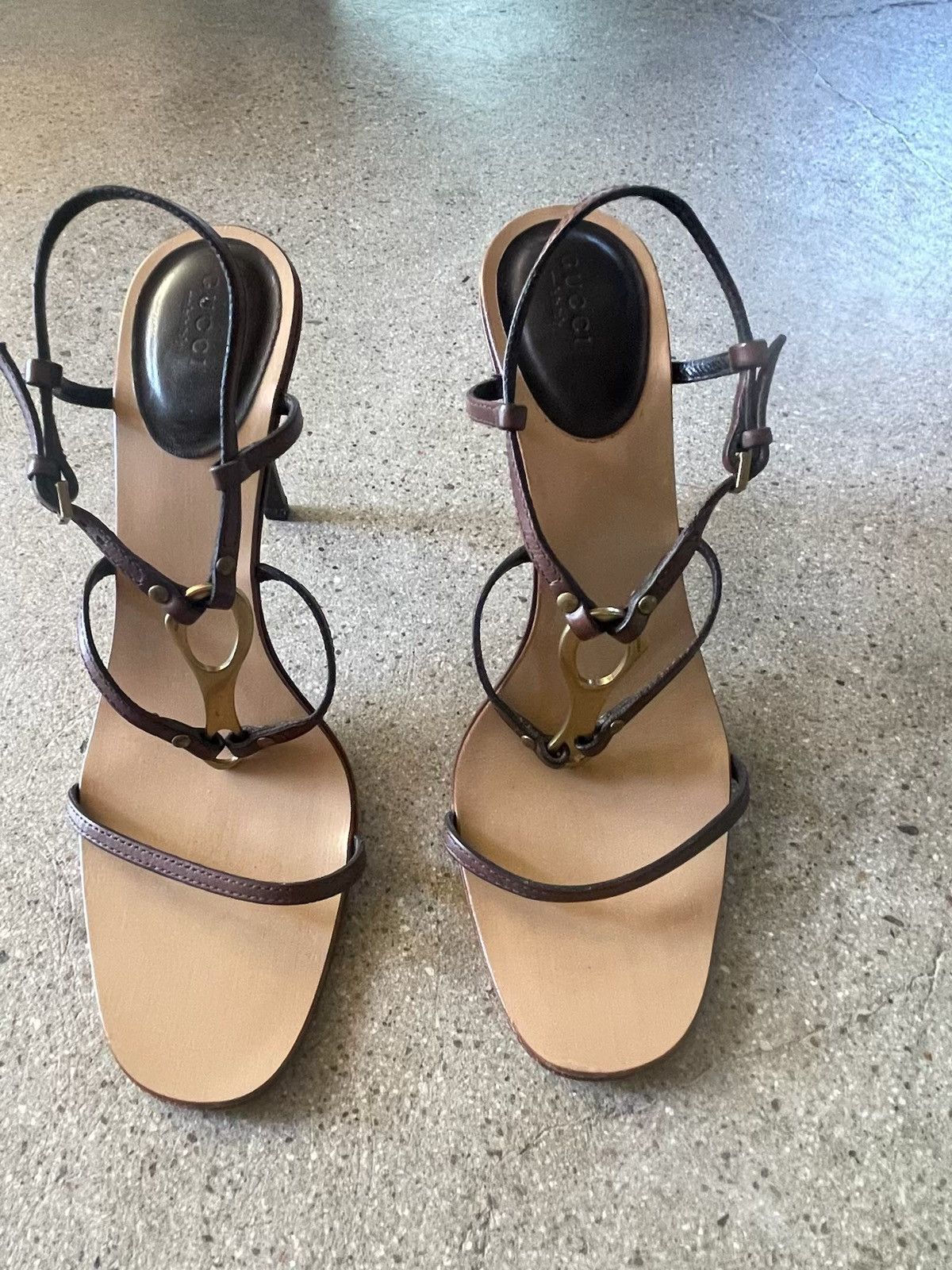 Gucci Gucci by tom ford gold horsebit strappy heels Size US 9.5 / IT 39.5 - 3 Thumbnail