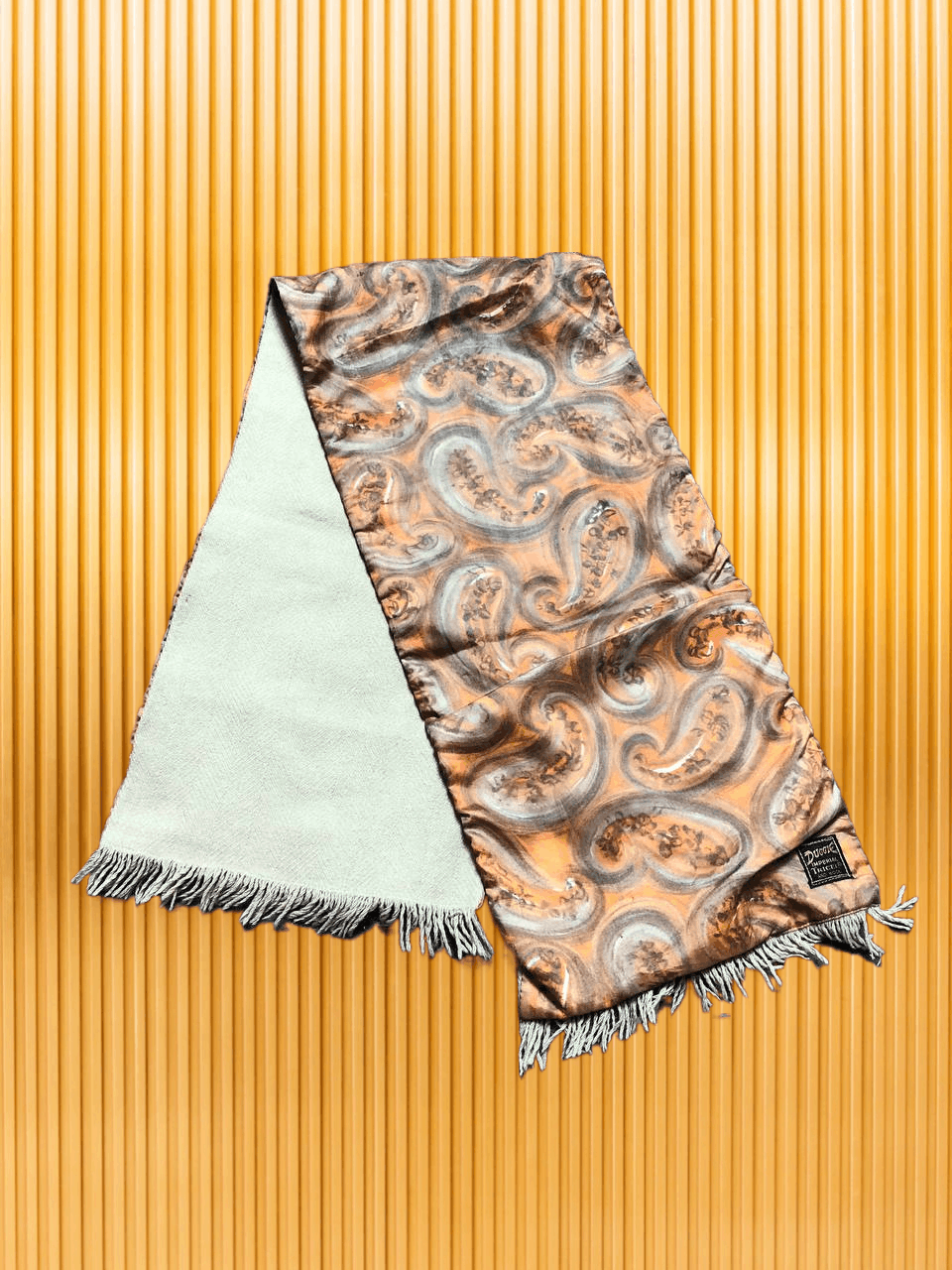 Vintage Reversible Scarf Floral Orange Brown Duggie Majestic Size ONE SIZE - 1 Thumbnail