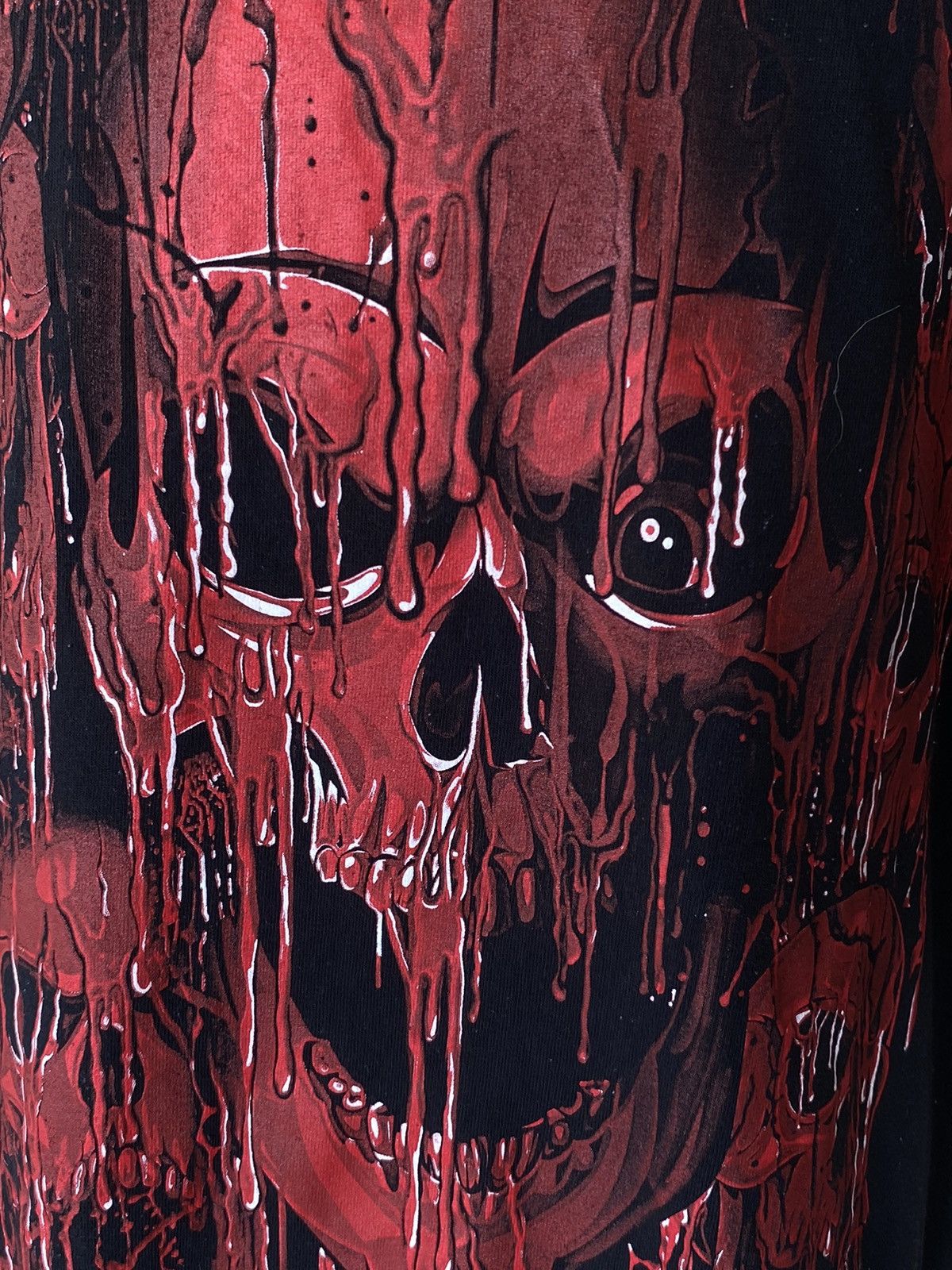 Vintage Y2K Skull Fullprint Tshirt Size US XXL / EU 58 / 5 - 8 Thumbnail