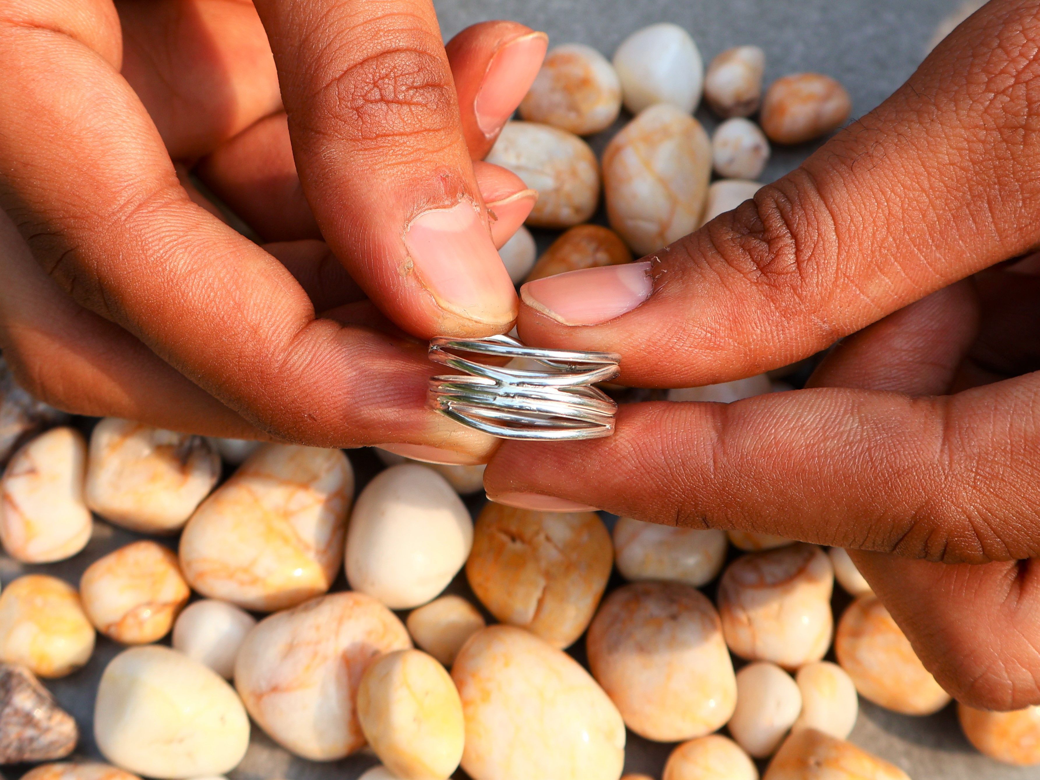 Handmade Rolling Ring, Sterling Silver Jewelry, Handmade Women Ring Size ONE SIZE - 4 Thumbnail
