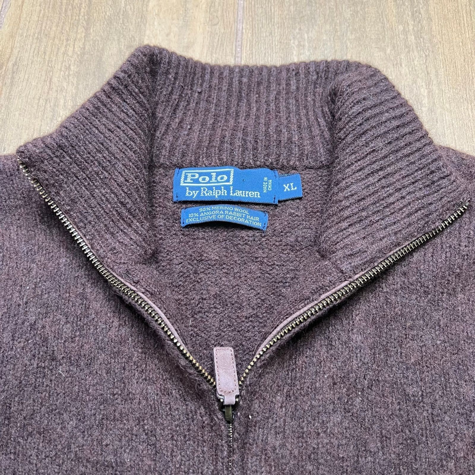 Polo Ralph Lauren Polo Ralph Lauren Wool Angora Quarter Zip Sweater Brown XL Size US XL / EU 56 / 4 - 12 Thumbnail