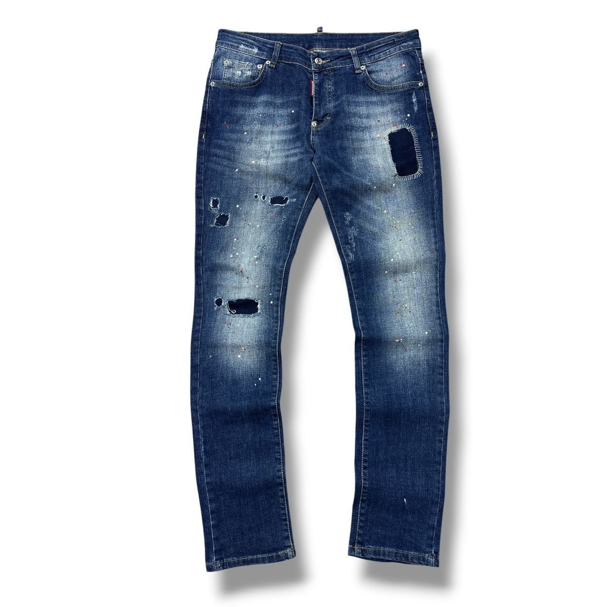 Dsquared2 Dsquared2 Painted Distressed Ripped Skinny Jeans Stretch W32 Size US 32 / EU 48 - 1 Thumbnail