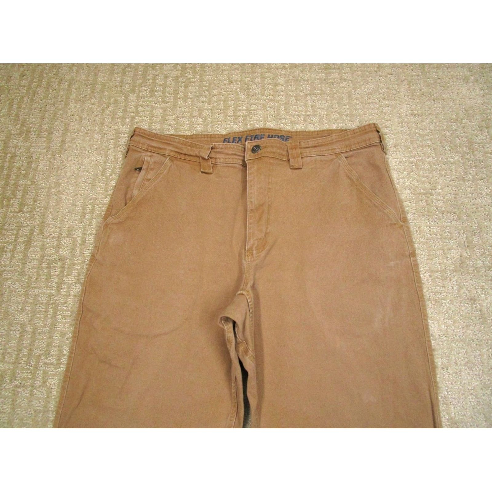 Vintage Duluth Cargo Pants Men 36x30 Brown Canvas Workwear Cargo Pocket Relaxed Fit Front Flat Front Pant Size US 36 / EU 52 - 2 Thumbnail