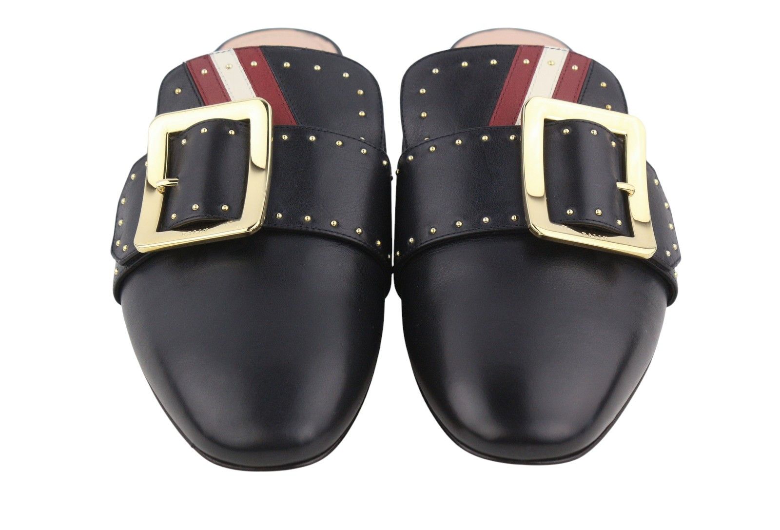 Bally JANESSE EU40 Black Calfskin Leather Stud Mules 88414 Size US 9 / IT 39 - 5 Thumbnail