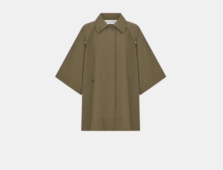 o1w1db10225 417C42A3 Cape-Effect Peacoat in Khaki