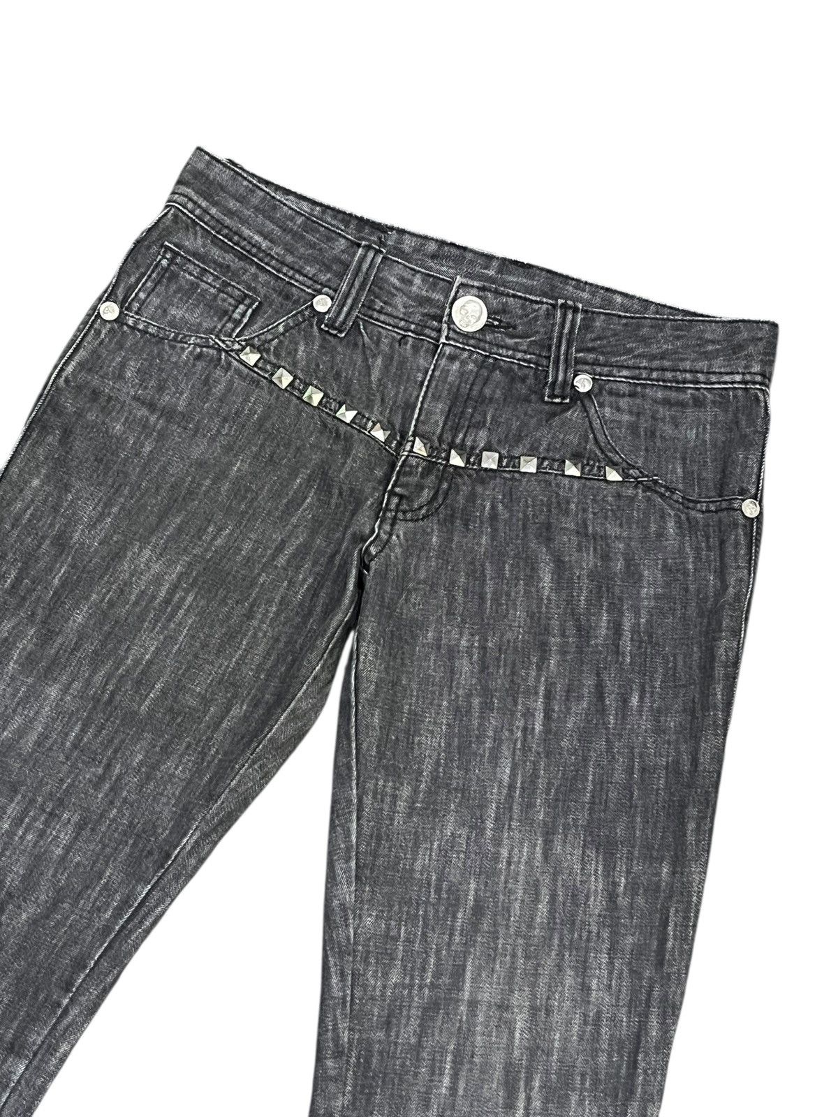 Japanese Brand 🔥Vintage BLACK CASVA BONE PEOPLE Punk Studded Denim Jeans Size US 28 / EU 44 - 5 Thumbnail