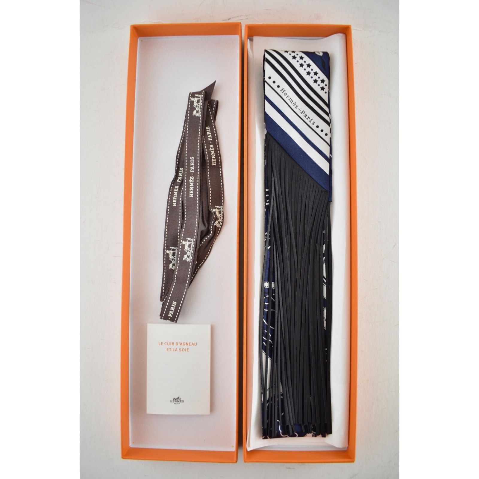 Hermes Hermes Scarf Festival Des Amazones Noir Black Fringe Leather Size ONE SIZE - 2 Thumbnail