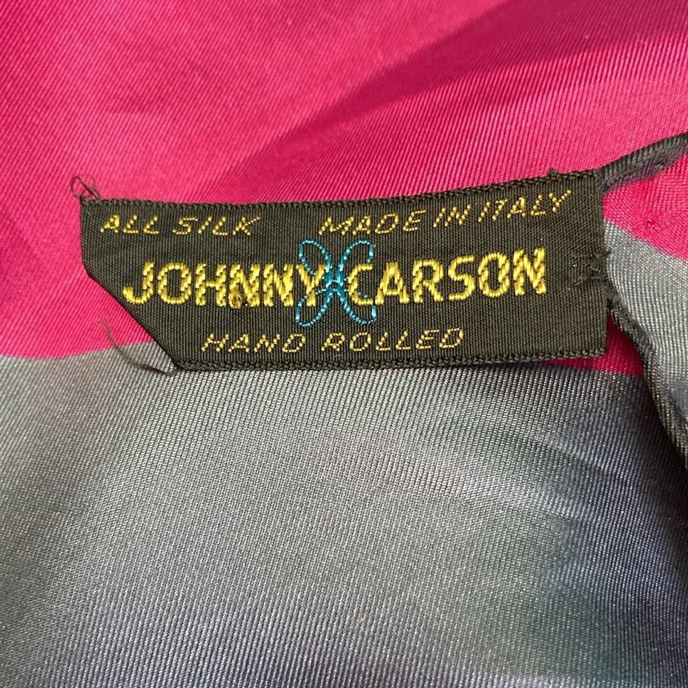 Vintage Johnny Carson Hand Rolled Silk Scarf Made in Italy Size ONE SIZE - 3 Thumbnail