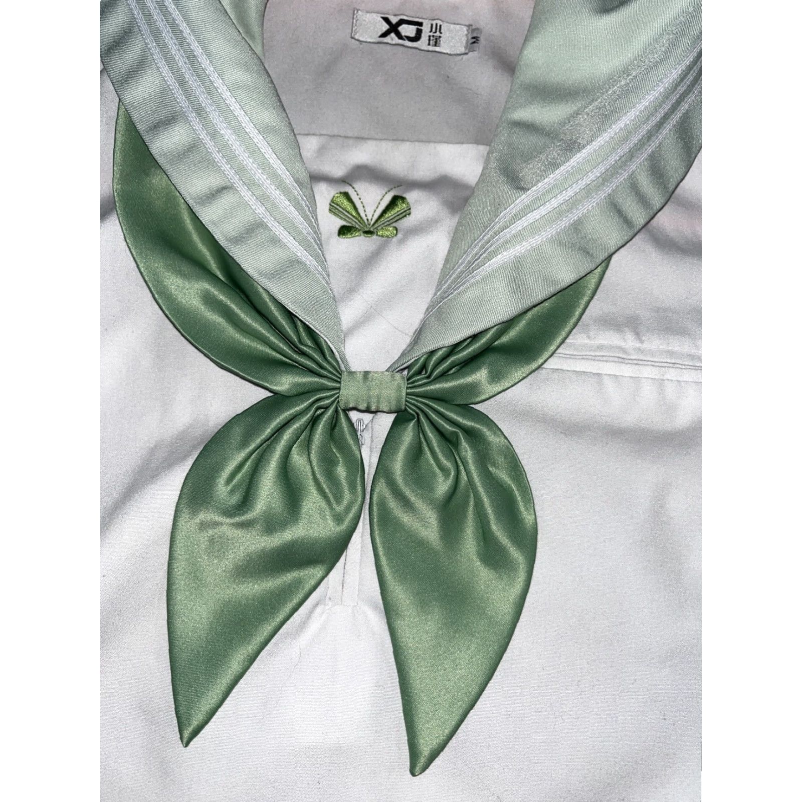 Vintage GREEN Anime UNIFORM pleated SKIRT WHITE SAILOR shirt OUTFIT Cosplay Japanese MED Size M / US 6-8 / IT 42-44 - 7 Thumbnail