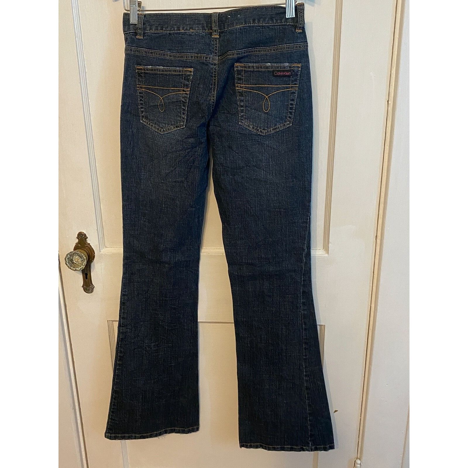 Calvin Klein CALVIN KLEIN Womens Boot Cut Dark Wash Blue Jeans light dist Size 29" - 3 Thumbnail
