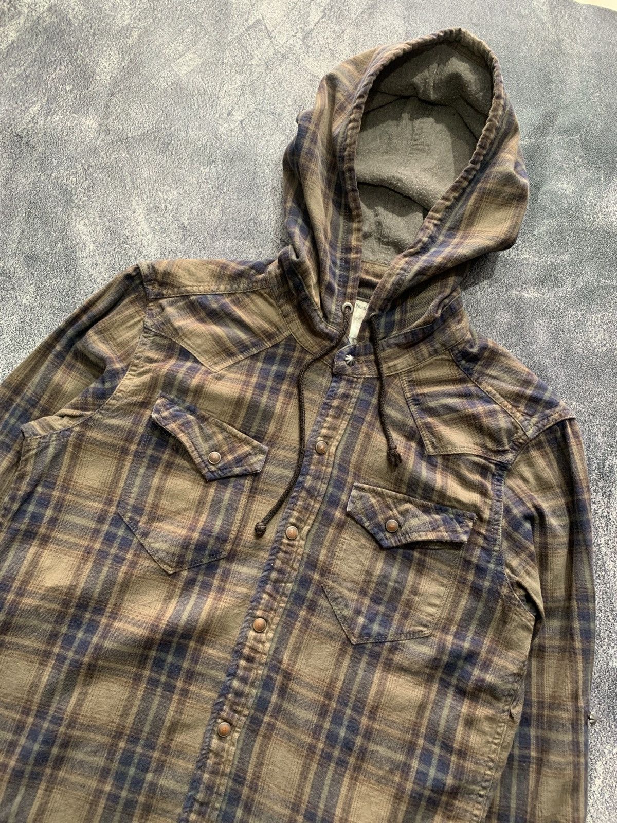 GOA GOA LGB Japanese Brand Plaid Hooded Western Flannel Size US M / EU 48-50 / 2 - 2 Thumbnail