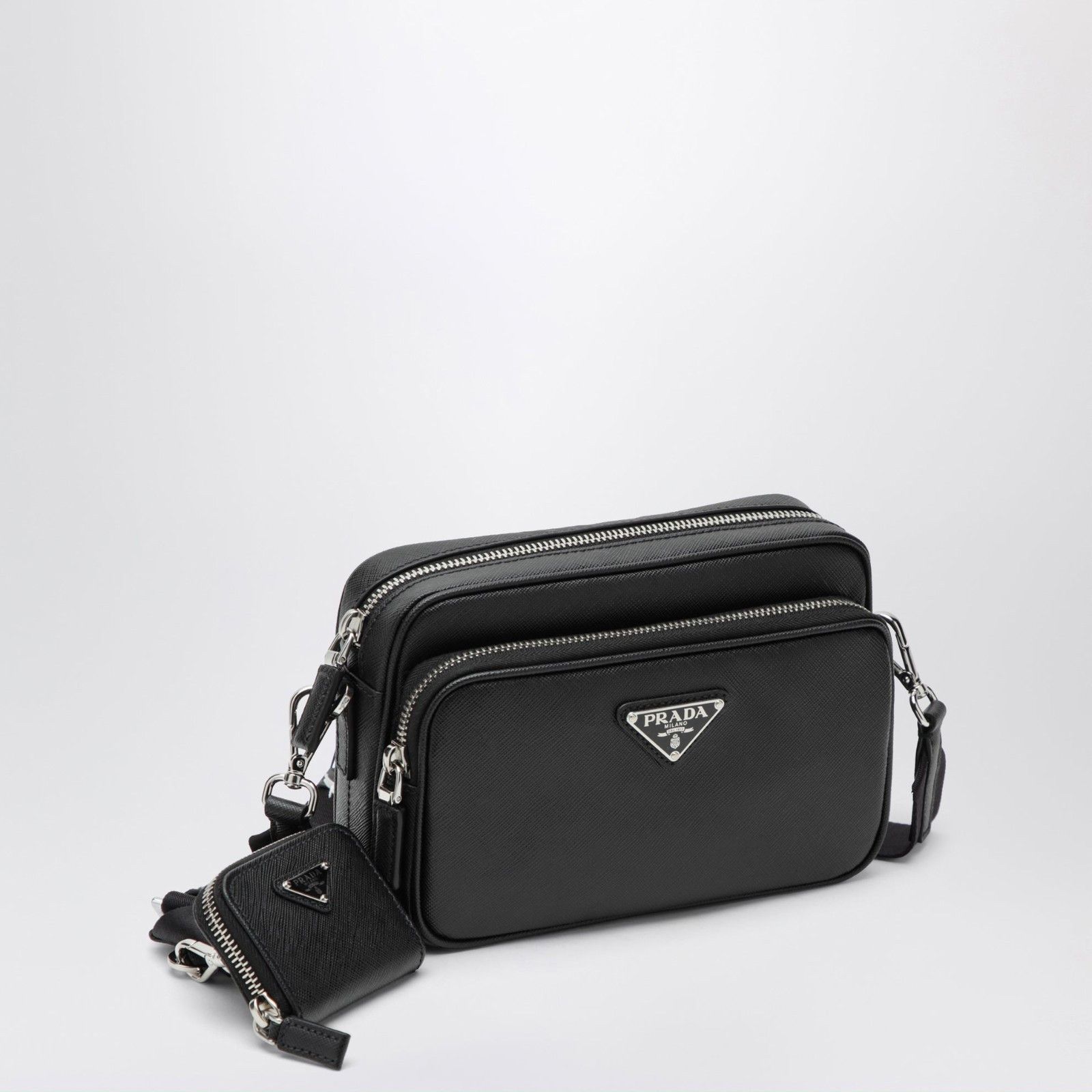 Prada PRADA $3350 Saffiano Leather Black Shoulder Bag New & Authen Size ONE SIZE - 2 Thumbnail