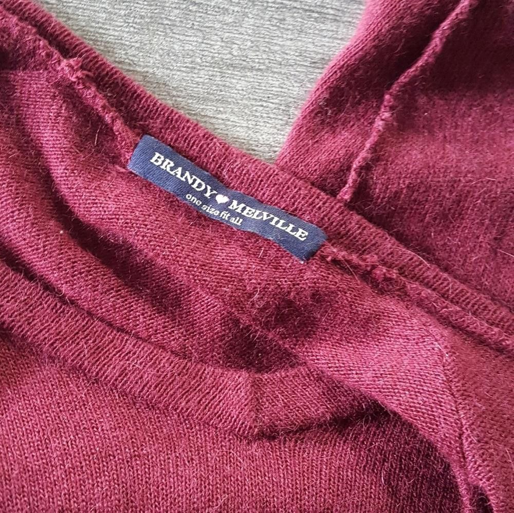 Designer Burgundy Reversed Melville Sweater Long Sleeve Size ONE SIZE - 3 Thumbnail