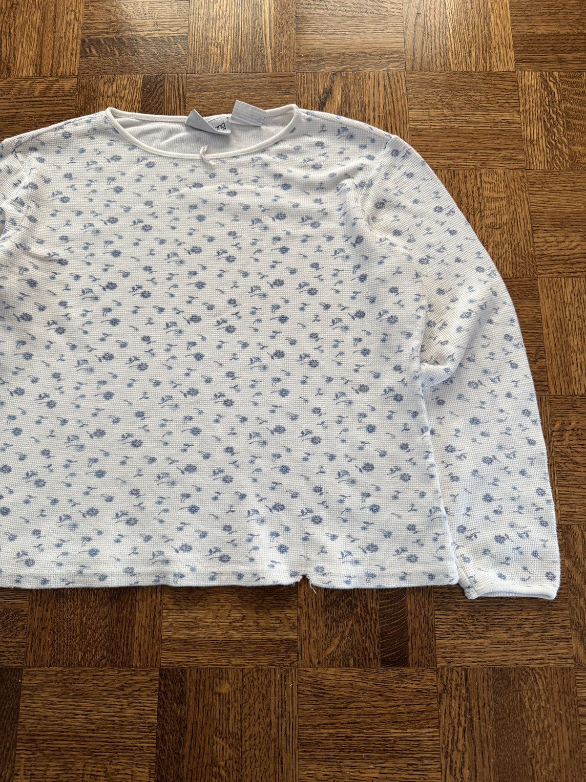 Vintage Vintage Floral Print Waffle Knit Thermal Shirt Size S / US 4 / IT 40 - 4 Thumbnail