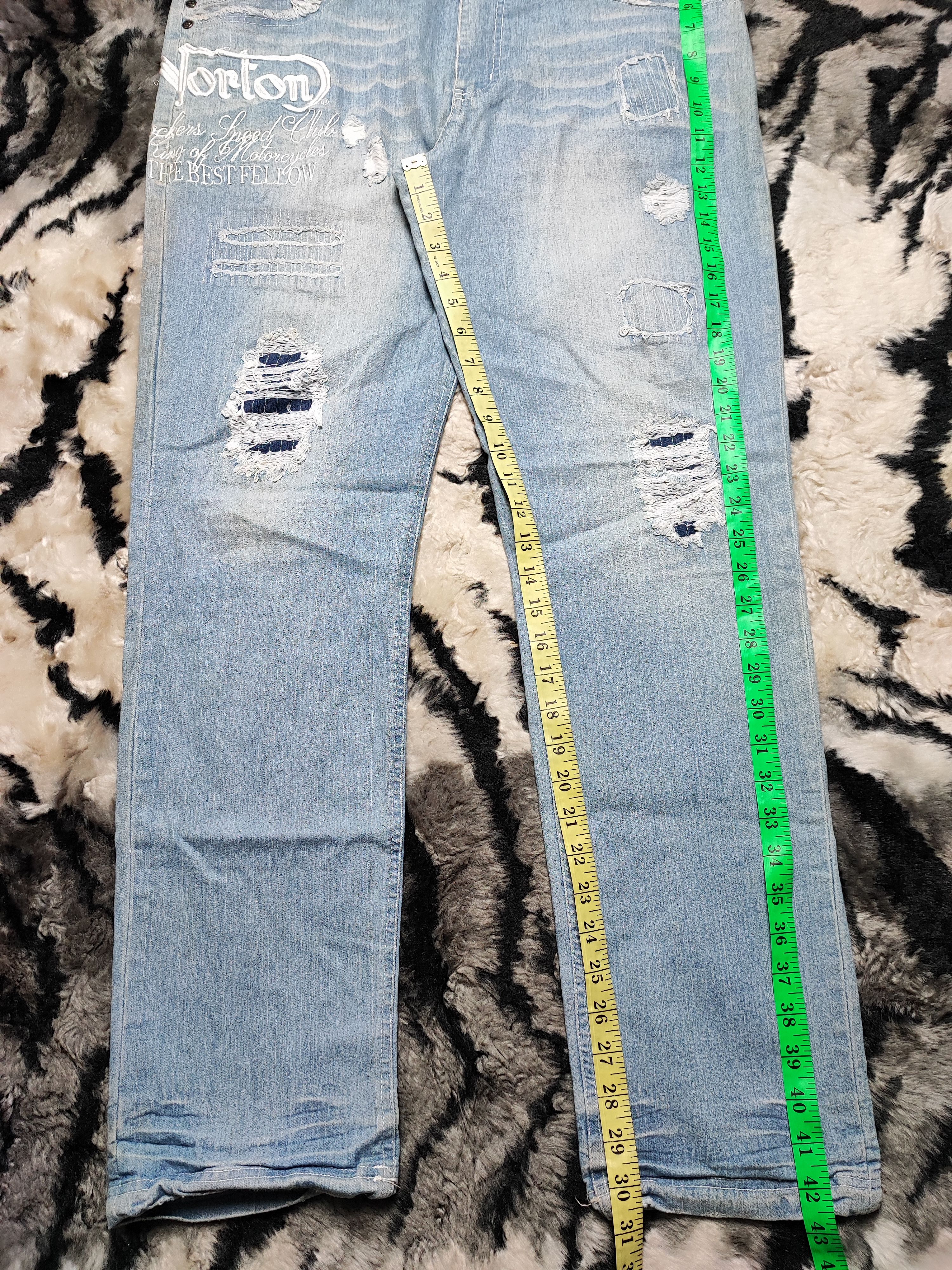 Japanese Brand × Norton × Vintage Special Design Norton Jeans Size US 35 - 3 Thumbnail