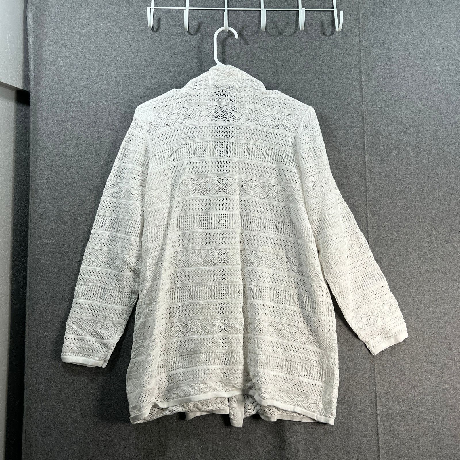 Other Joan Rivers Women's Cardigan Crochet Stripe Open Front Size L / US 10 / IT 46 - 2 Thumbnail