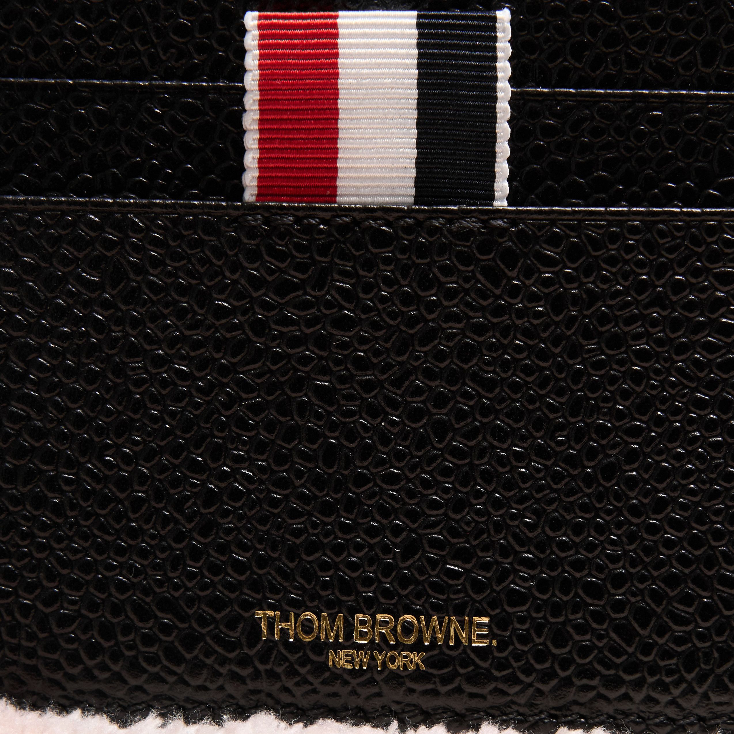 Thom Browne THOM BROWNE Pebbled Leather Card Holder Size ONE SIZE - 3 Thumbnail