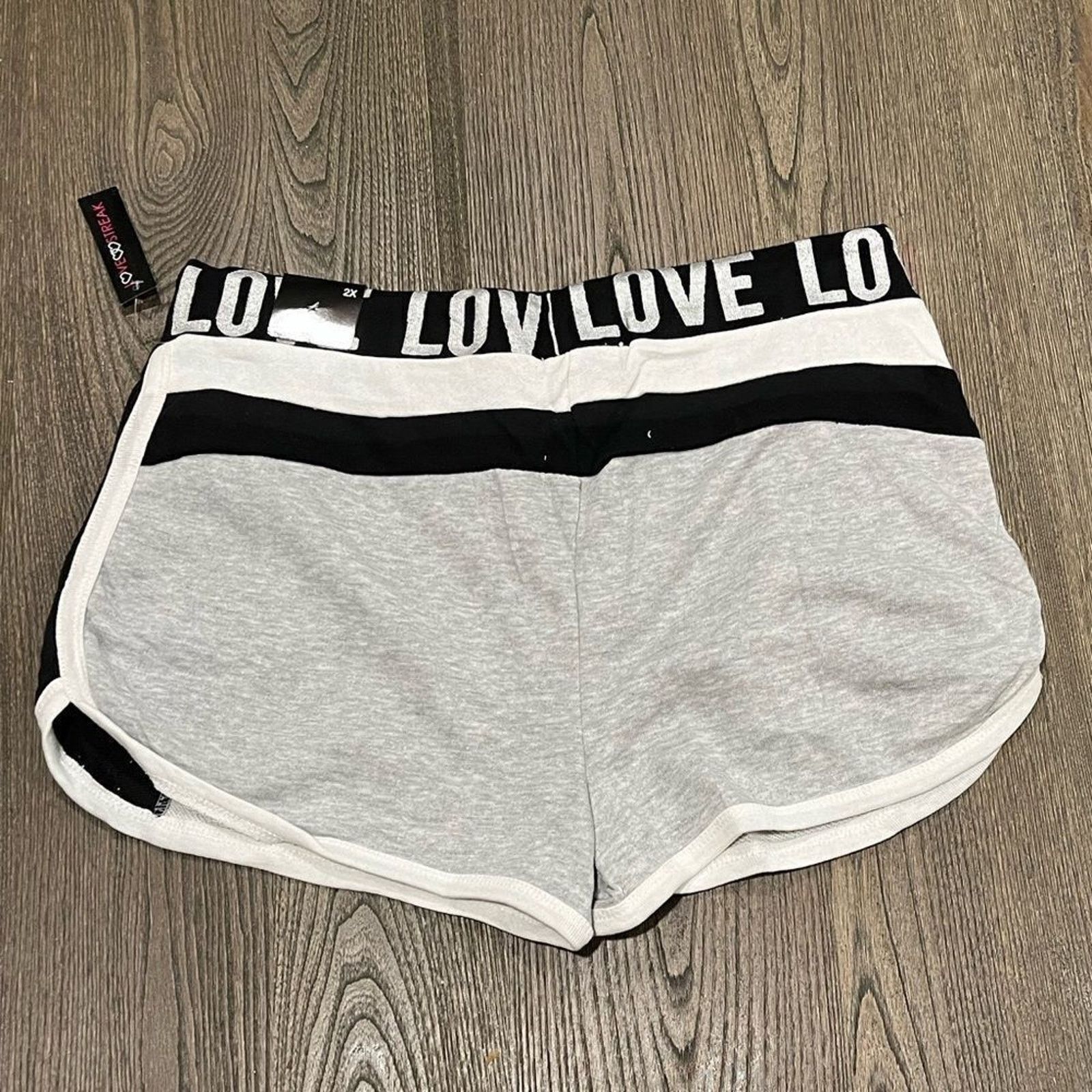Vintage NWT Love Streak Womens Cotton Track Gym Shorts Size 2X Size 40" / US 18 - 2 Thumbnail