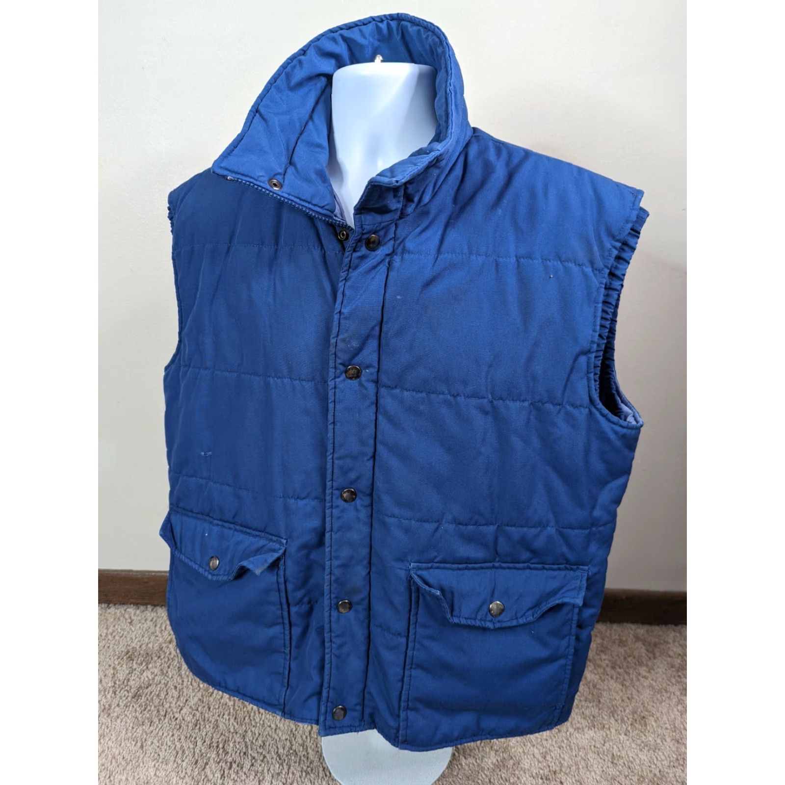 Sears VINTAGE Sears Work Leisure Sleeveless Puffer Vest Mens Large Blue 80s 44/XL Men Size US XL / EU 56 / 4 - 3 Thumbnail