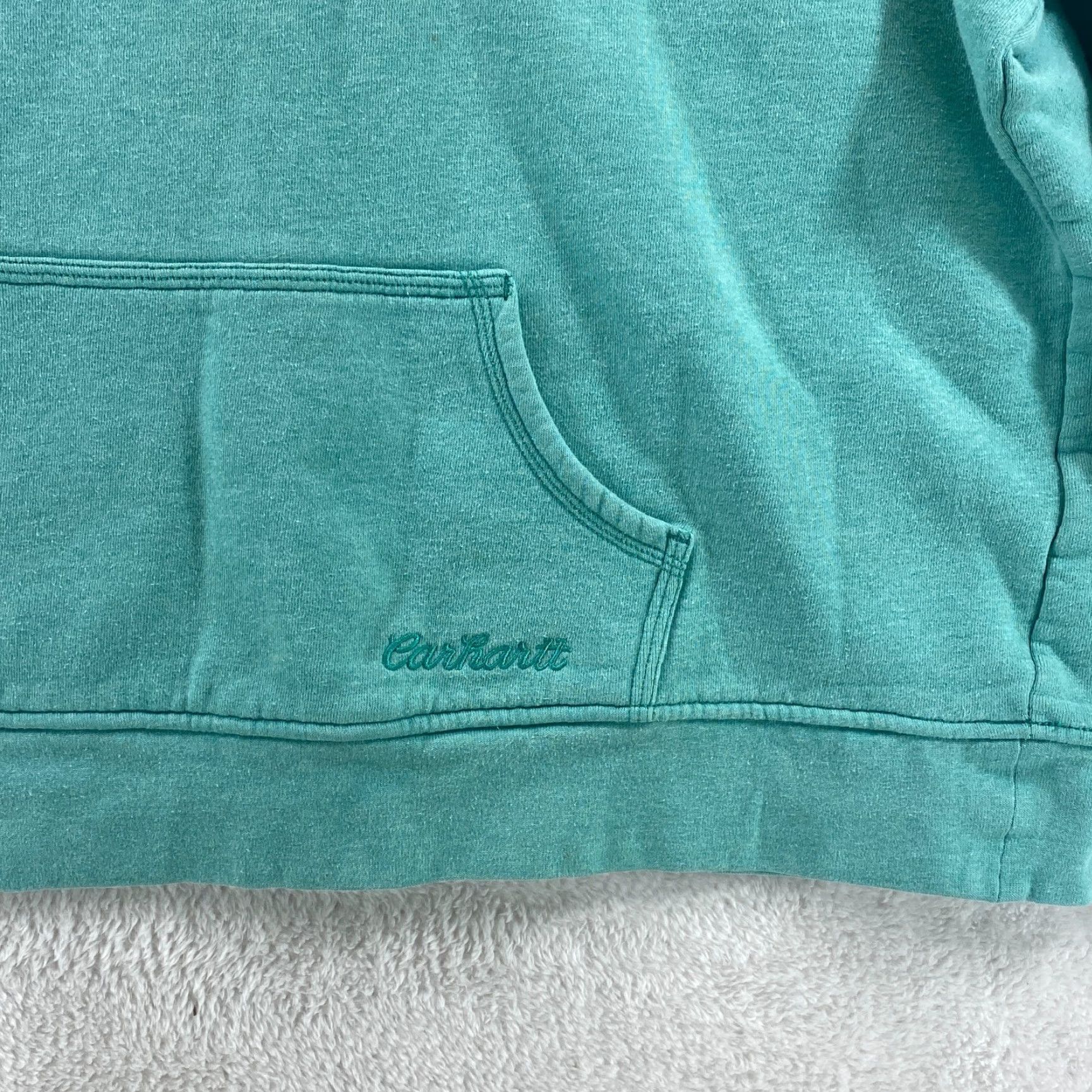 Carhartt Carhartt Green Womens XXL Hoodie Hooded Sweatshirt 1/4 Zip Pullover Pockets Size XXL / US 16-18 / IT 52-54 - 2 Thumbnail