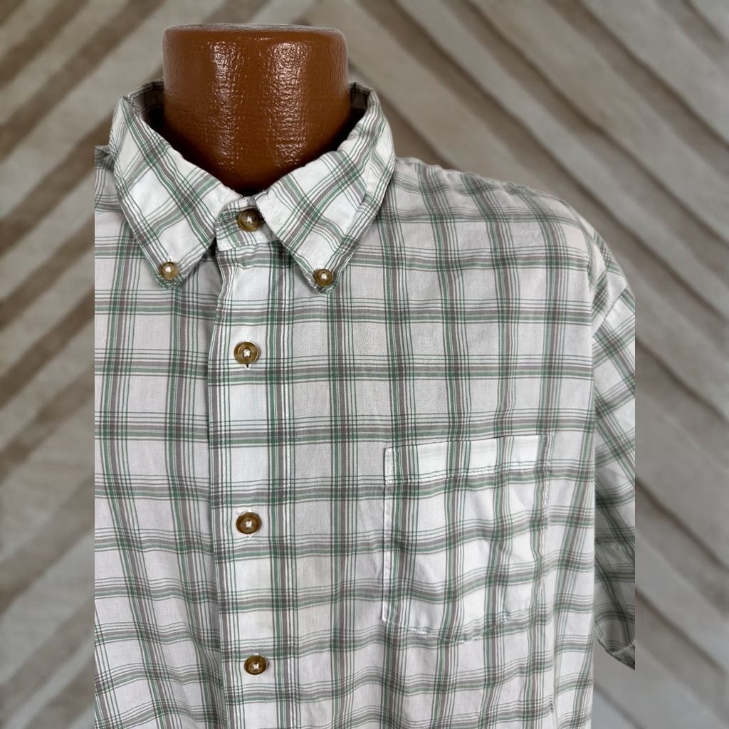 Wrangler Wrangler Shirt Men 2XL Button-Up Plaid Short Sleeve Wrinkle-Resistant Casual Work Shirt White Size US XXL / EU 58 / 5 - 1 Thumbnail