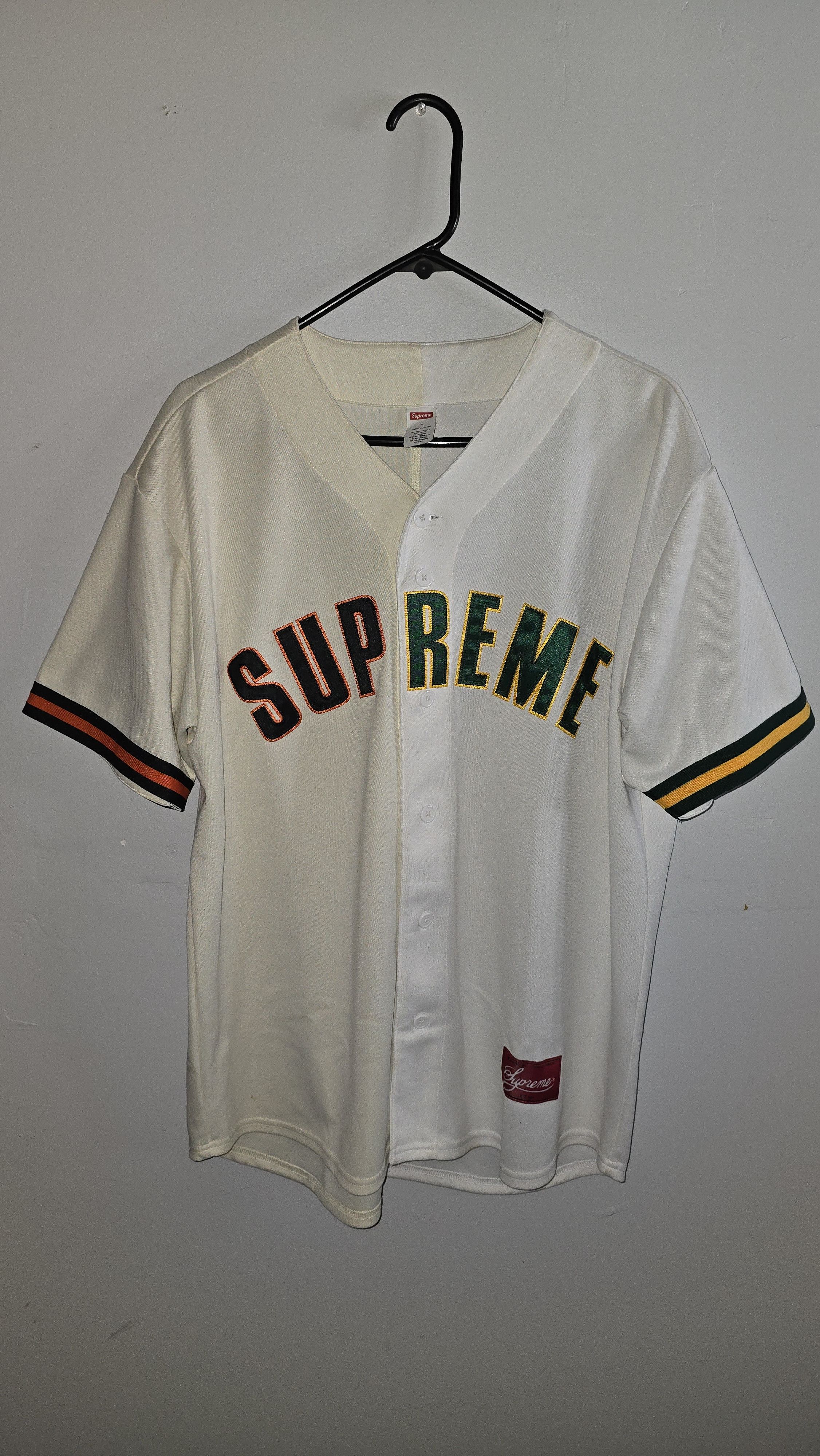 image of Supreme Dont Hate Jersey in Cream/White, Men's (Size Large)