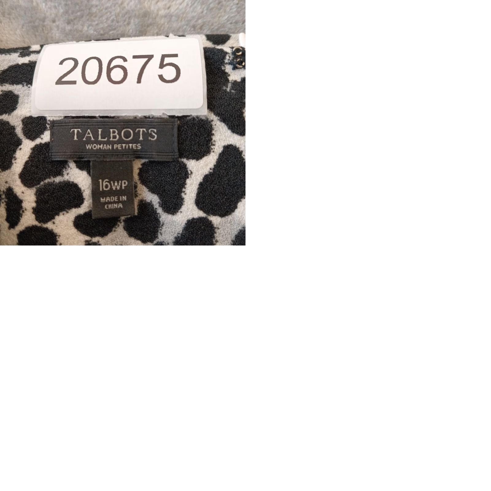 Talbots Talbots Sheath Dress Plus Size 16WP Black Gray Animal Print Short Sleeve Woman 16W Knee Length Vintage No Size 38" / US 16 / IT 52 - 9 Thumbnail