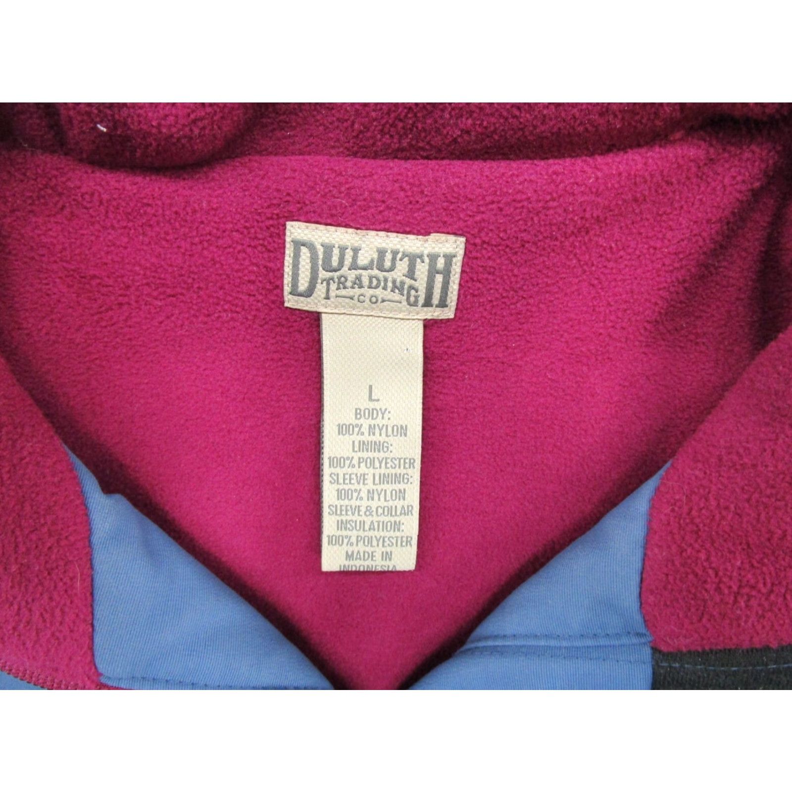 CO Duluth Nylon Jacket Fleece Lined Full Zip Womens Size L Outdoor Blue Long Sleeve Polyester Lining Jacket Clothing Mens Girls Size L / US 10 / IT 46 - 2 Thumbnail