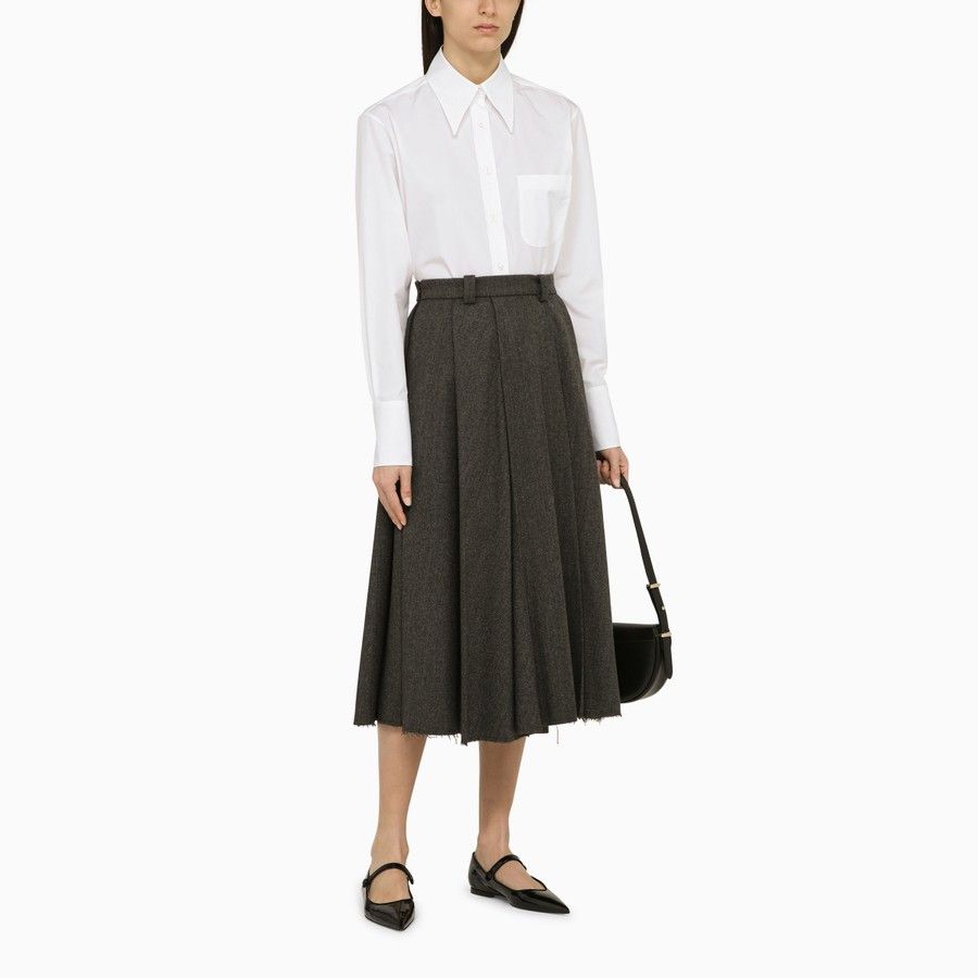 Thom Browne o1d2blof1024 Cotton Shirt in White Size S / US 4 / IT 40 - 2 Thumbnail