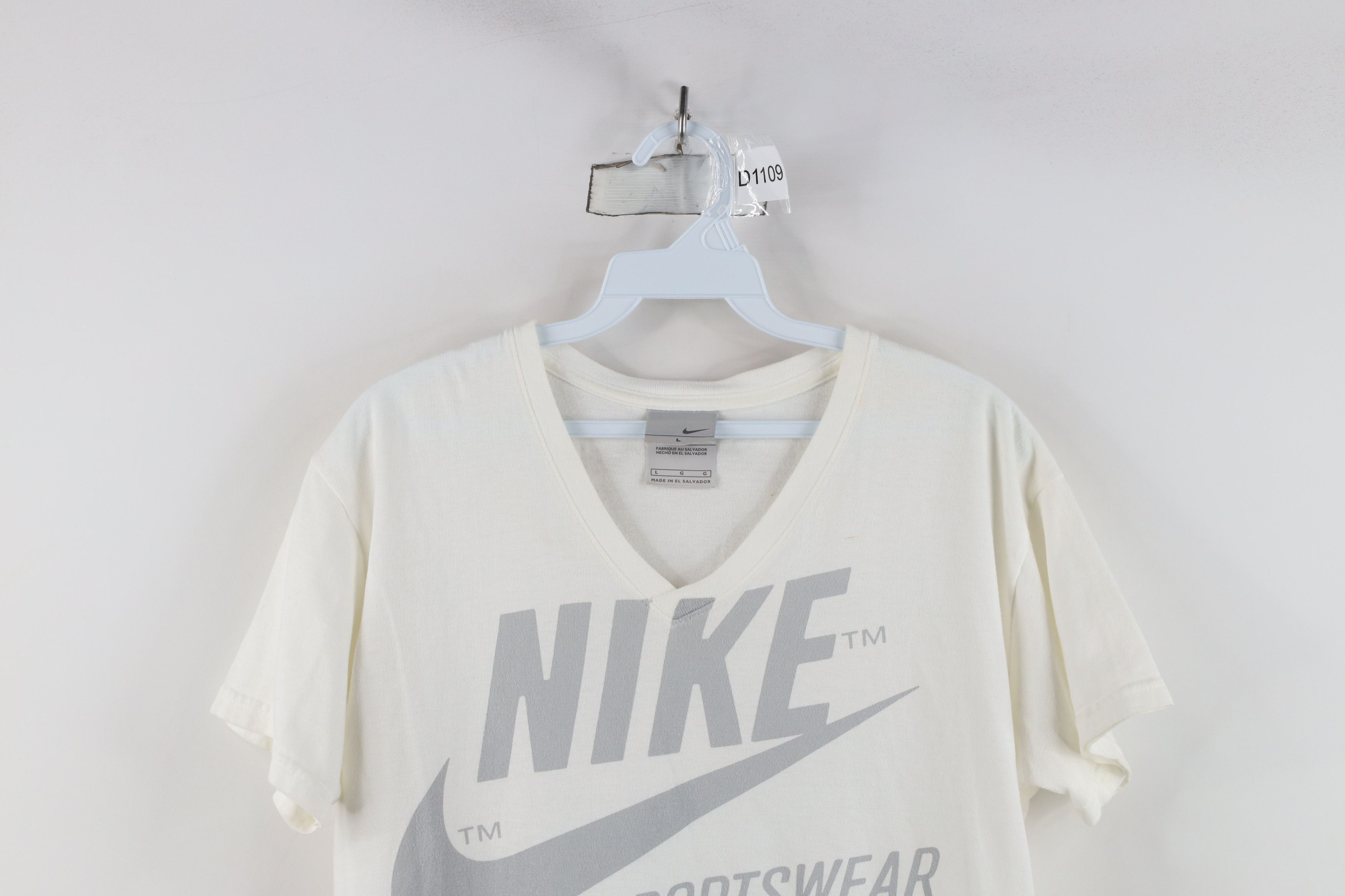 Nike × Vintage Vintage 90s Y2K Nike Sportswear Scott Big Swoosh T-Shirt Size L / US 10 / IT 46 - 2 Thumbnail