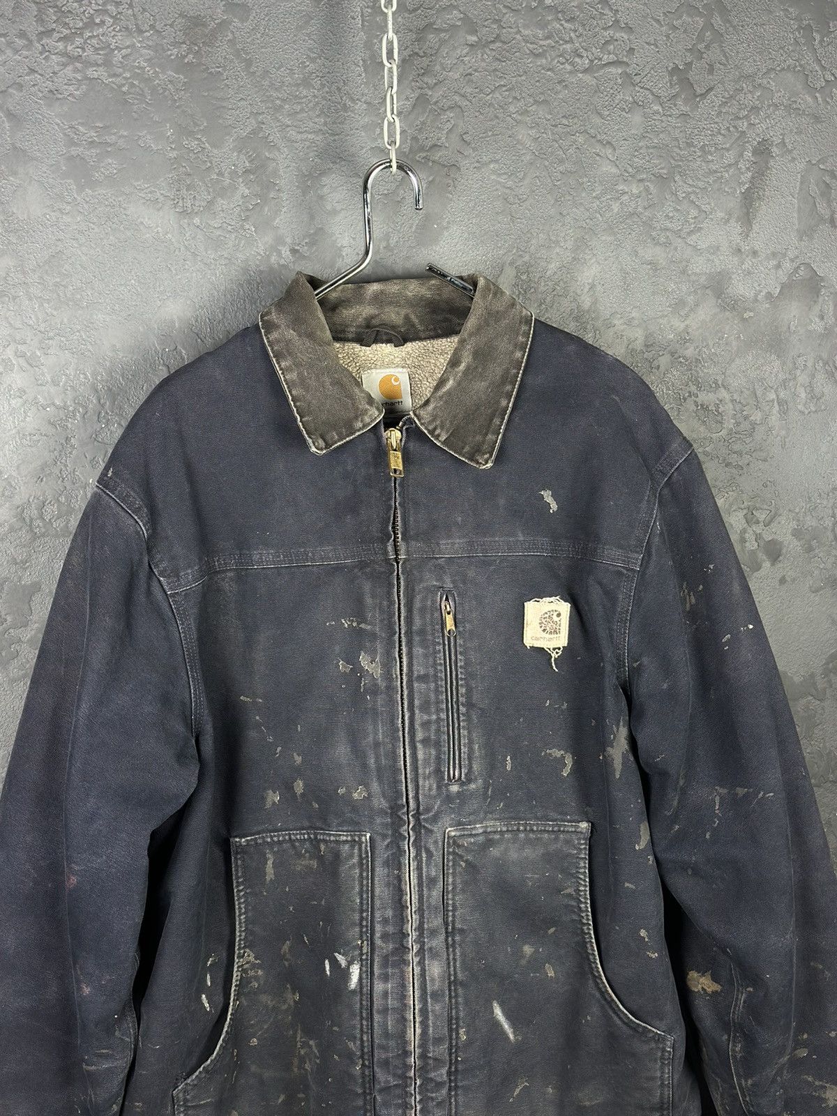 Carhartt × Vintage Vintage 90s Blue Faded Carhartt Detroit Jacket Size US L / EU 52-54 / 3 - 2 Thumbnail