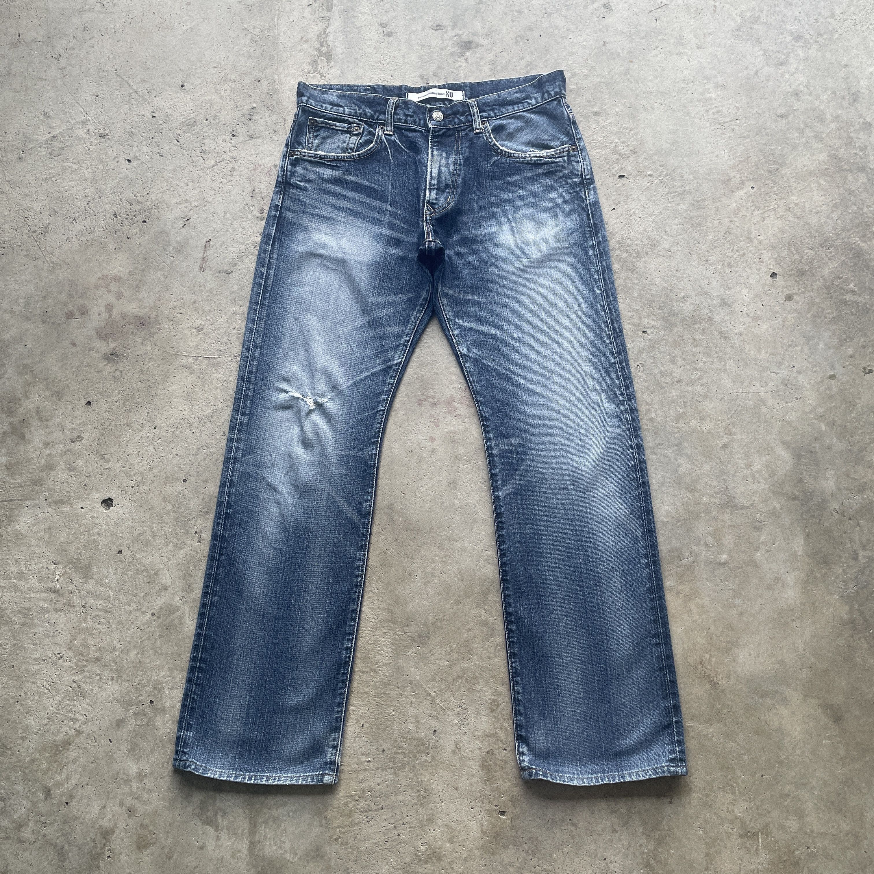 Edwin VINTAGE EDWIN XV JEANS FADED DENIM DISTRESSED PANTS W33 Size US 33 - 2 Thumbnail