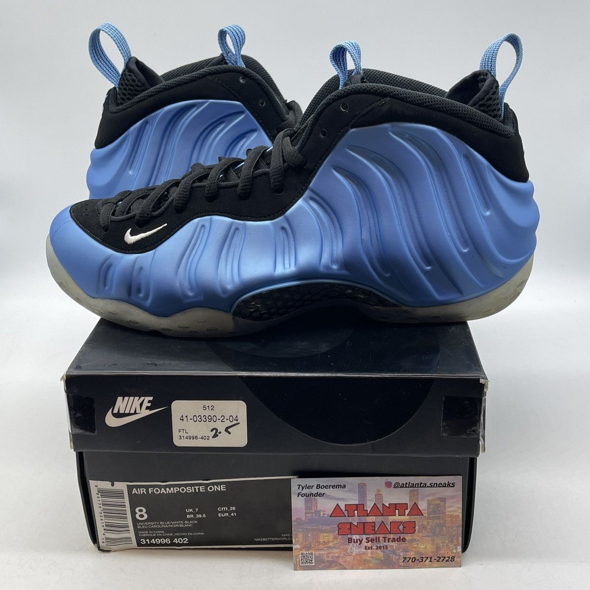 Nike Air foamposite one university blue Size US 8 / EU 41 - 1 Thumbnail