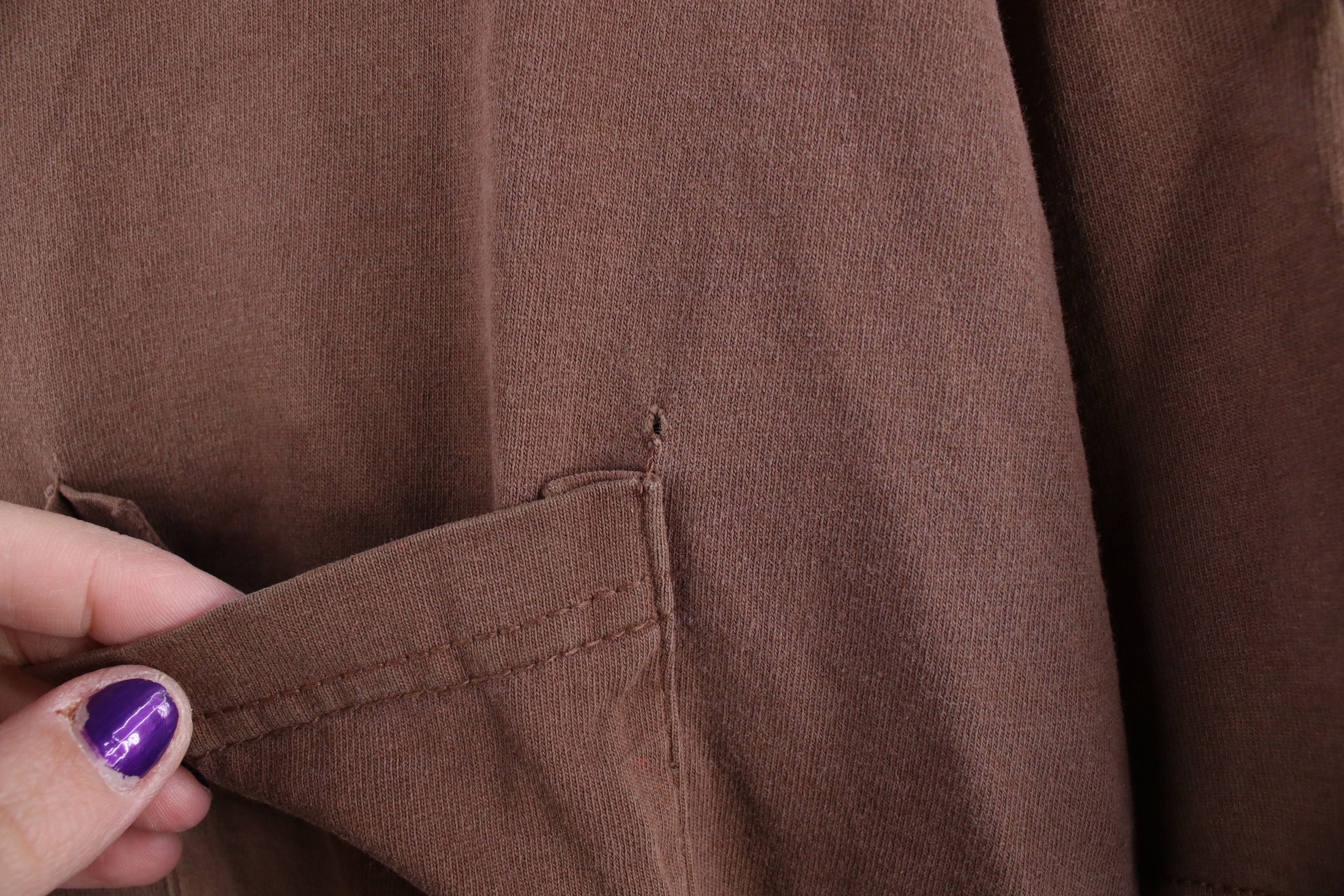 Vintage Vintage 90s Streetwear Blank Cotton Pocket T-Shirt Brown Size US XL / EU 56 / 4 - 5 Thumbnail