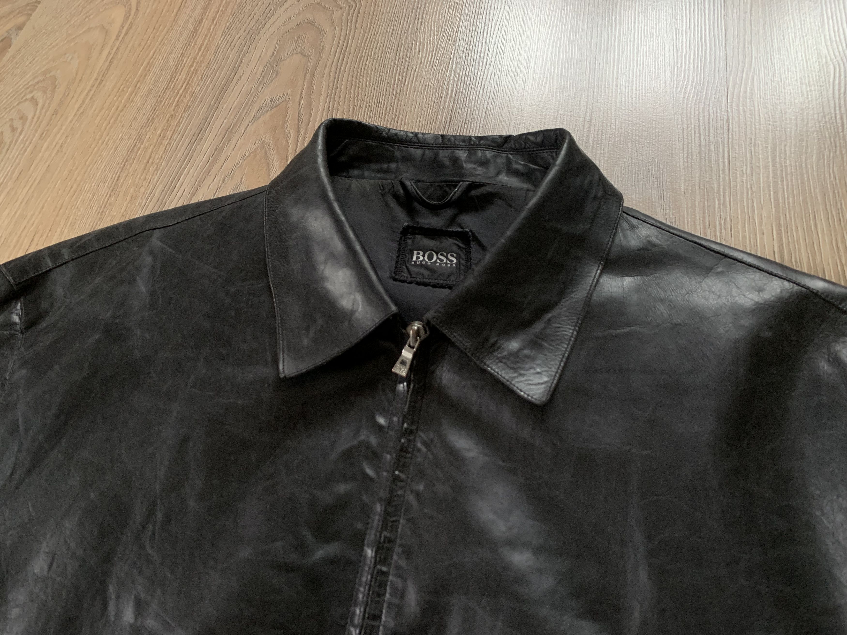 Hugo Boss Hugo Boss Rare Vintage Black Leather Jacket Size US XXL / EU 58 / 5 - 5 Thumbnail