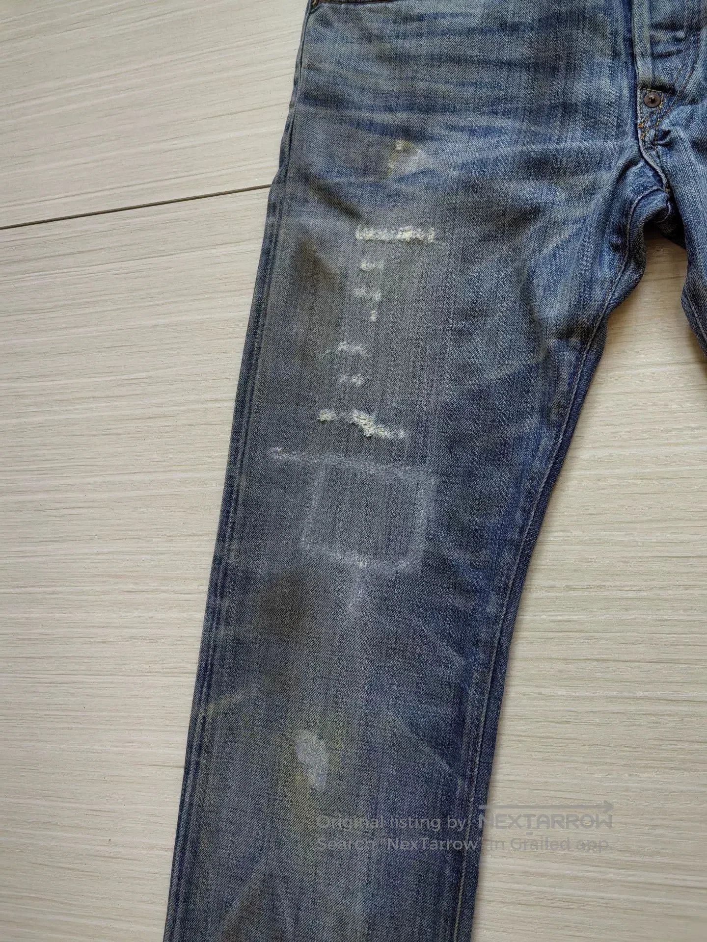 RRL Ralph Lauren rrl vintage blue distressed denim pants. Size US 30 / EU 46 - 5 Thumbnail