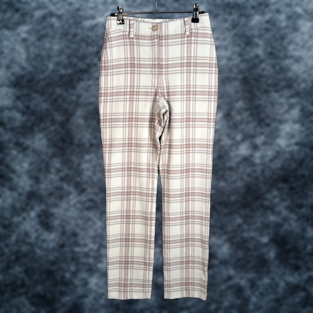 Vintage Wilfred Trousers Womens Size 2 Beige & Pink Plaid High-Waisted Size 26" / US 2 / IT 38 - 1 Thumbnail