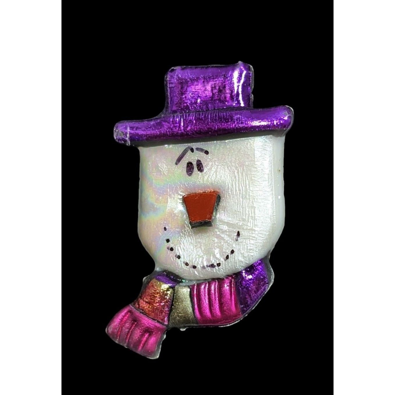 Other Vintage Handmade Metallic Snowman Face Brooch Size ONE SIZE - 1 Thumbnail