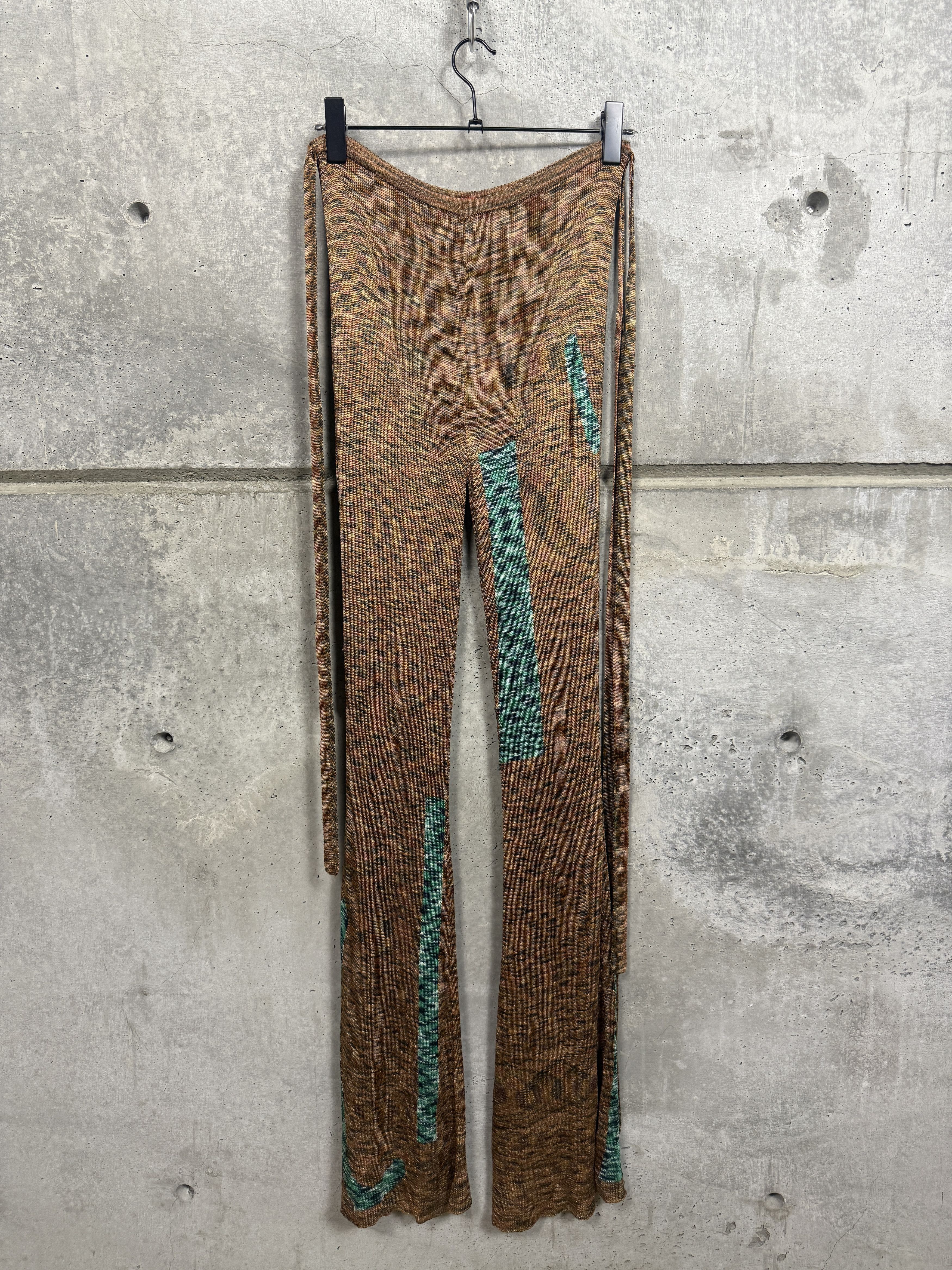 Eckhaus Latta Eckhaus Latta Glitch Knit Brown & Green Pattern Flare Pants Size 28" / US 6 / IT 42 - 9 Thumbnail