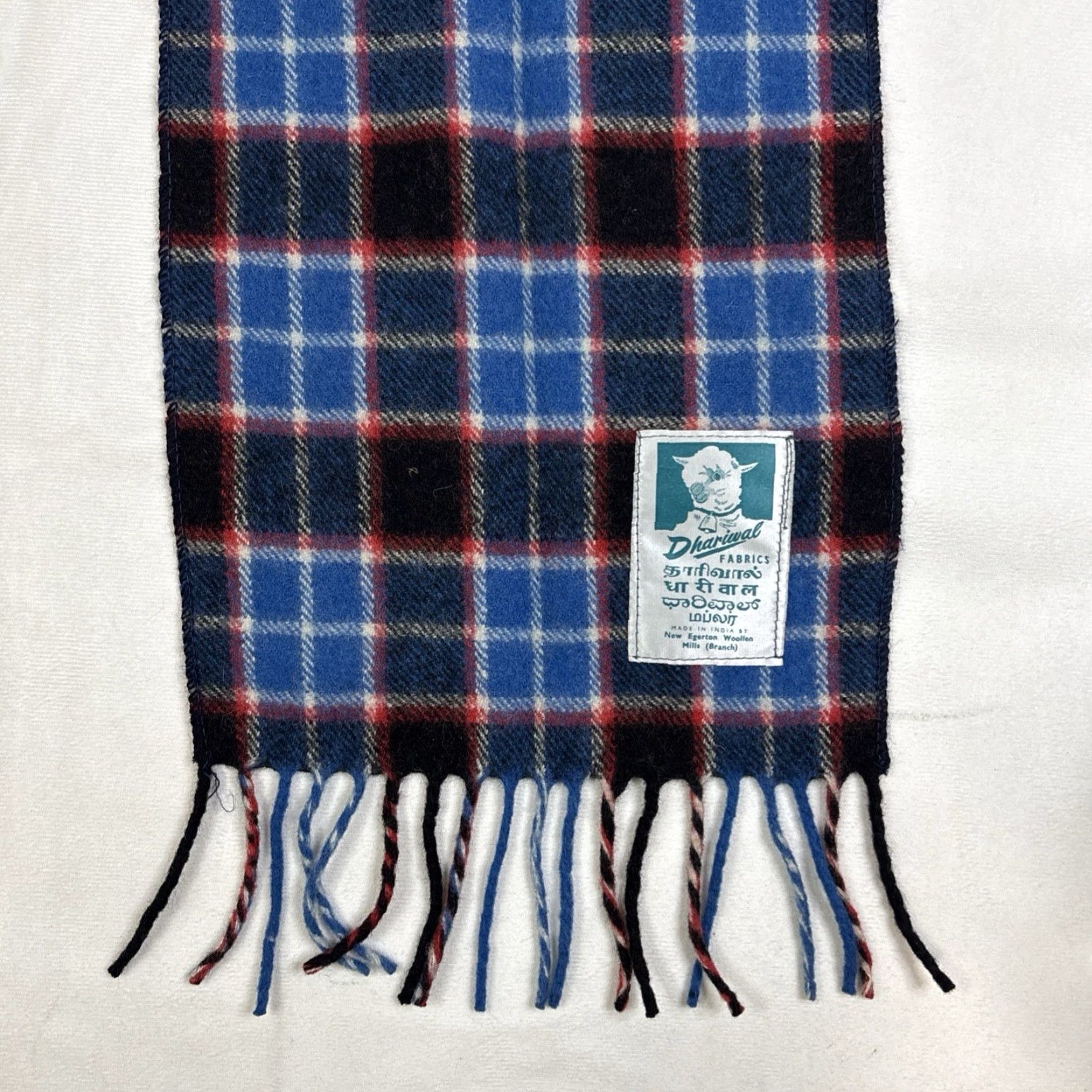 Vintage VINTAGE Dhariuwal Wool Scarf Plaid Wool India Green Blue Scarf 1980s Womens/Unisex? Size ONE SIZE - 5 Thumbnail