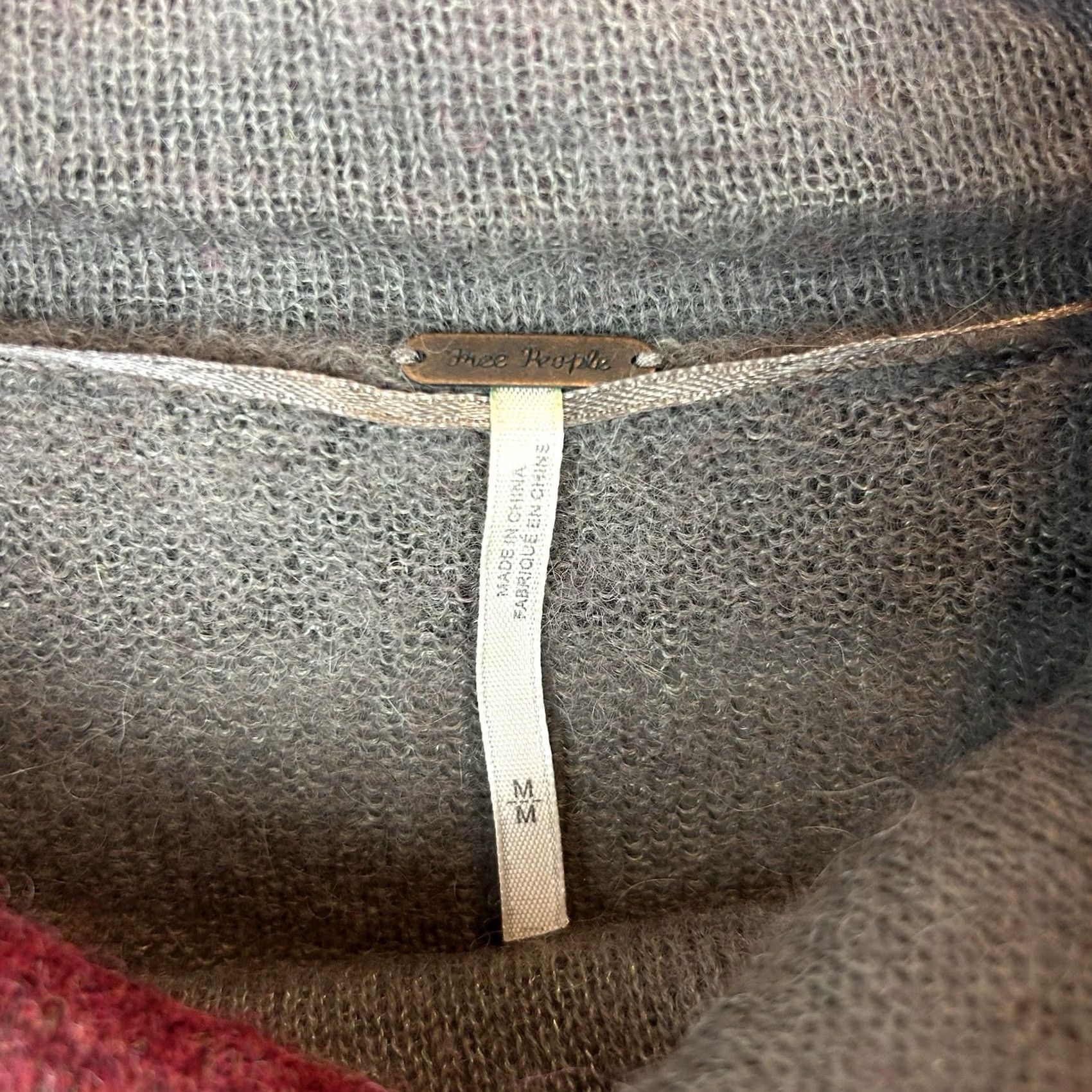 Free People Free People Sweater Womens M Cowl Neck Alpaca Blend Stripes Gray Soft Fall Size M / US 6-8 / IT 42-44 - 3 Thumbnail
