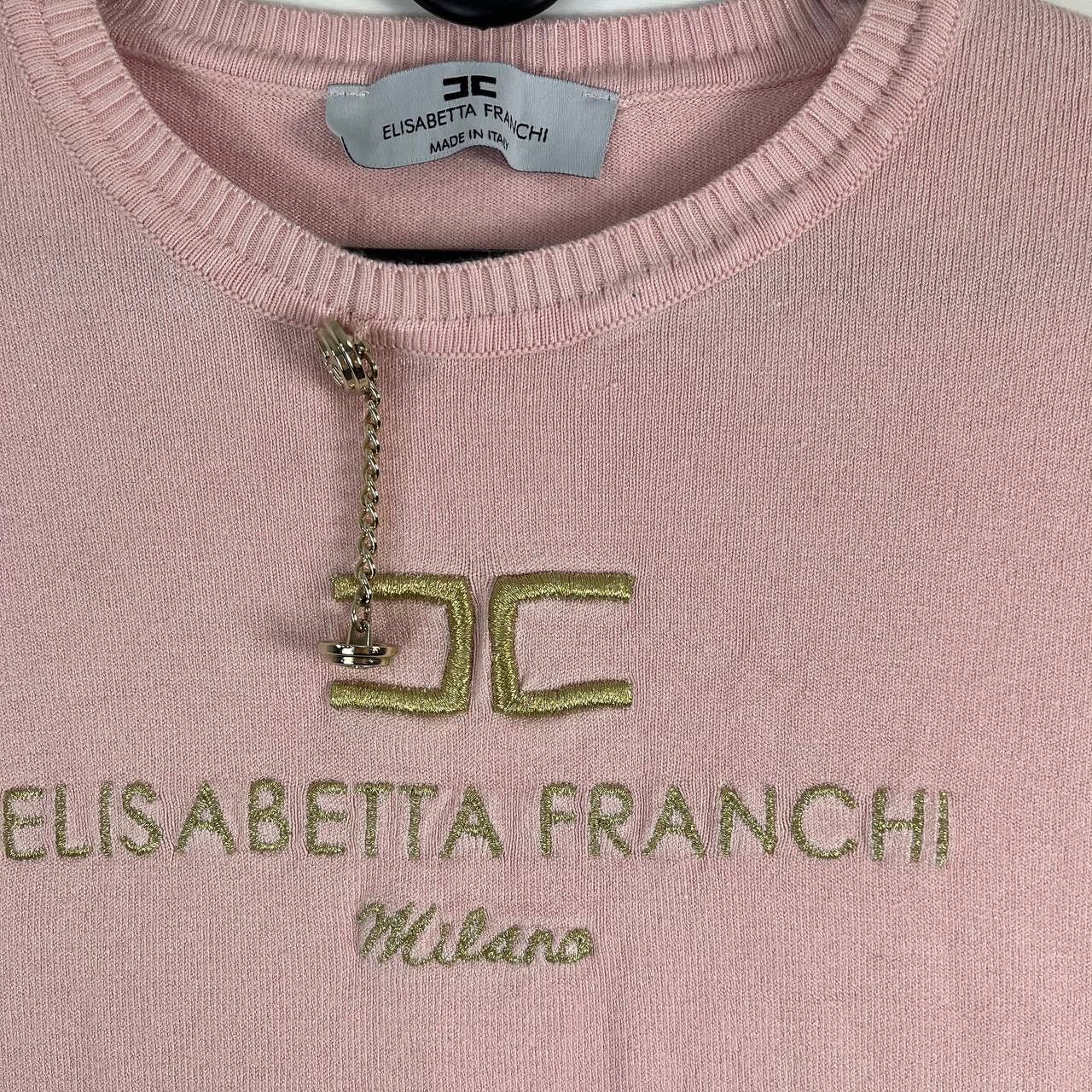 Elisabetta Franchi Elisabetta Franchi Milano Short Sleeve Knit Top Size XL Size XL / US 12-14 / IT 48-50 - 2 Thumbnail