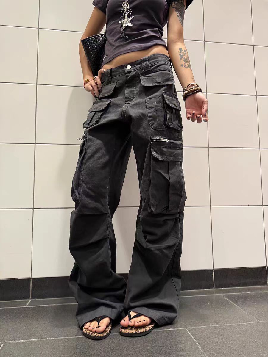 Jean Black Multi-Pocket Baggy Jeans Size US 30 / EU 46 - 1 Thumbnail