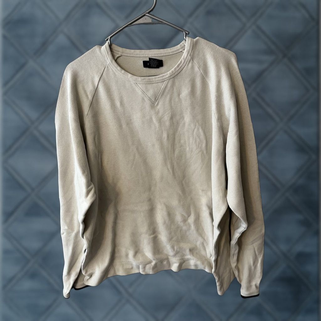 Express VINTAGE Express Knit Sweater - Mens Size L Gray Pullover Crew Neck Y2K Style, Cotton Knit, Logo Accents, Regular Fit, All Seasons Size US L / EU 52-54 / 3 - 1 Thumbnail