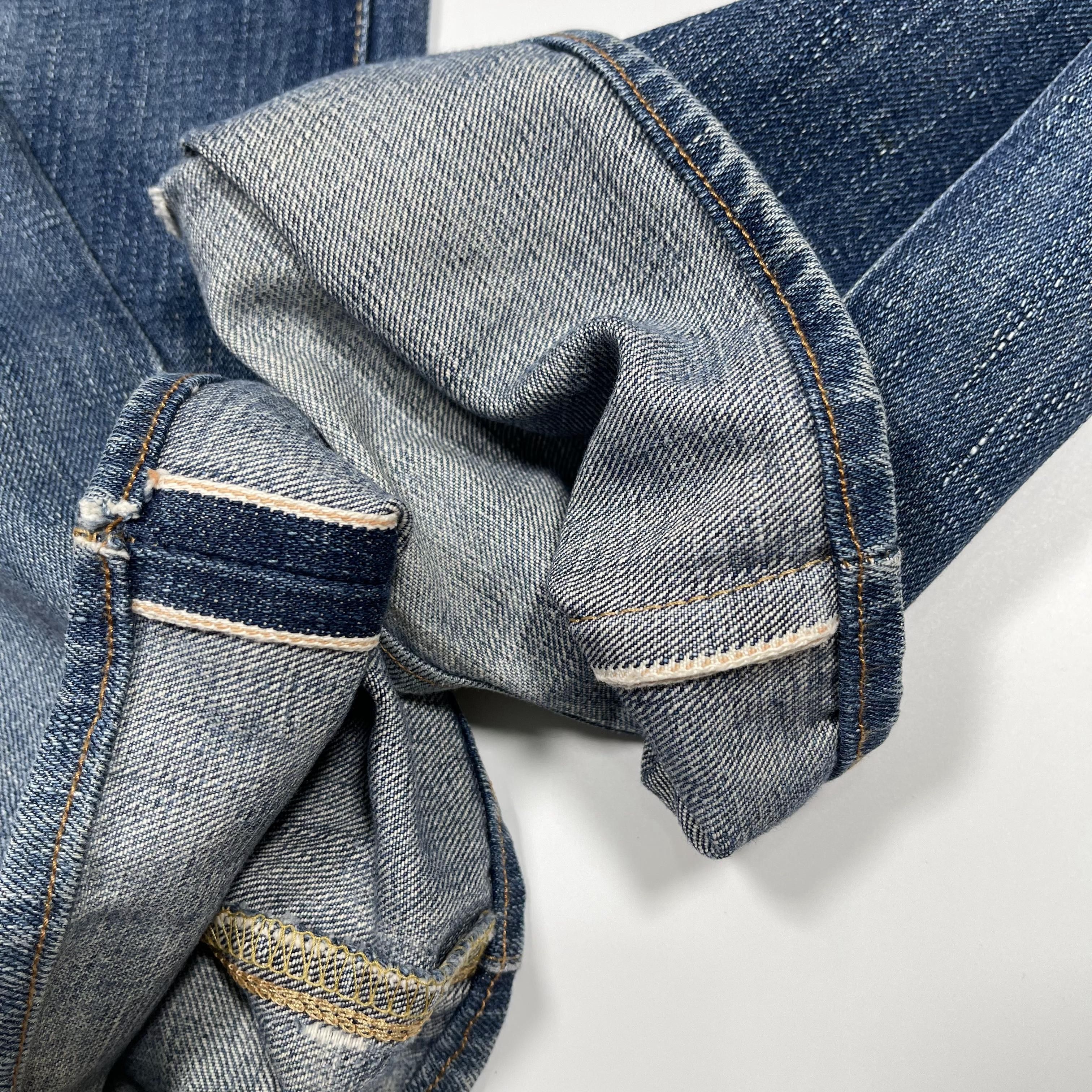 Edwin × Vintage Vintage 1980s Edwin 505 Selvedge Washed Distressed Jeans Size US 30 / EU 46 - 8 Thumbnail